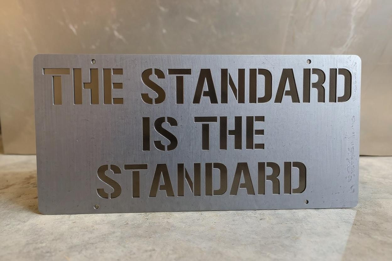 “The Standard is the Standard” Pittsburgh 11-gauge steel wall art piece