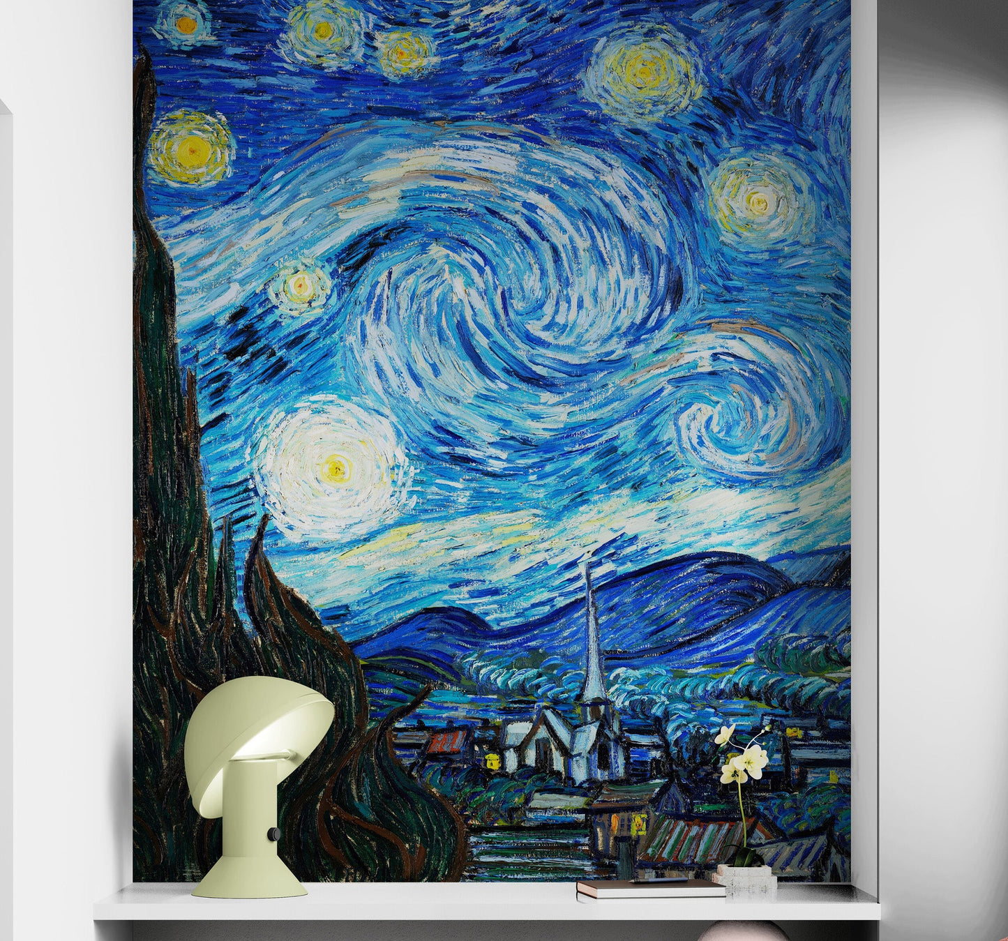Vincent Van Gogh's The Starry Night Painting Wallpaper Mural.  #6742