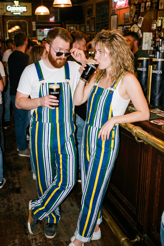 The Dubliner | Ladies Unisex Retro Striped Vintage Overalls