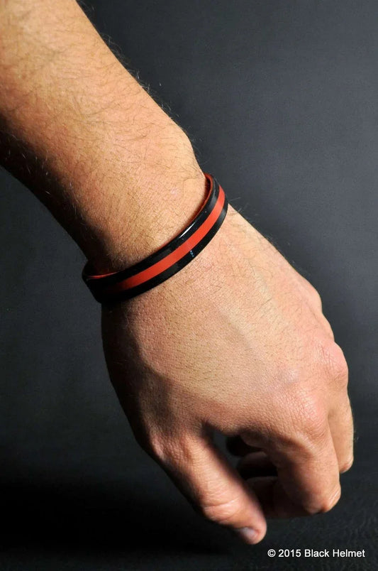 Thin Red Line Two Sided Silicone Wristbands Skull Logo Reverse Side