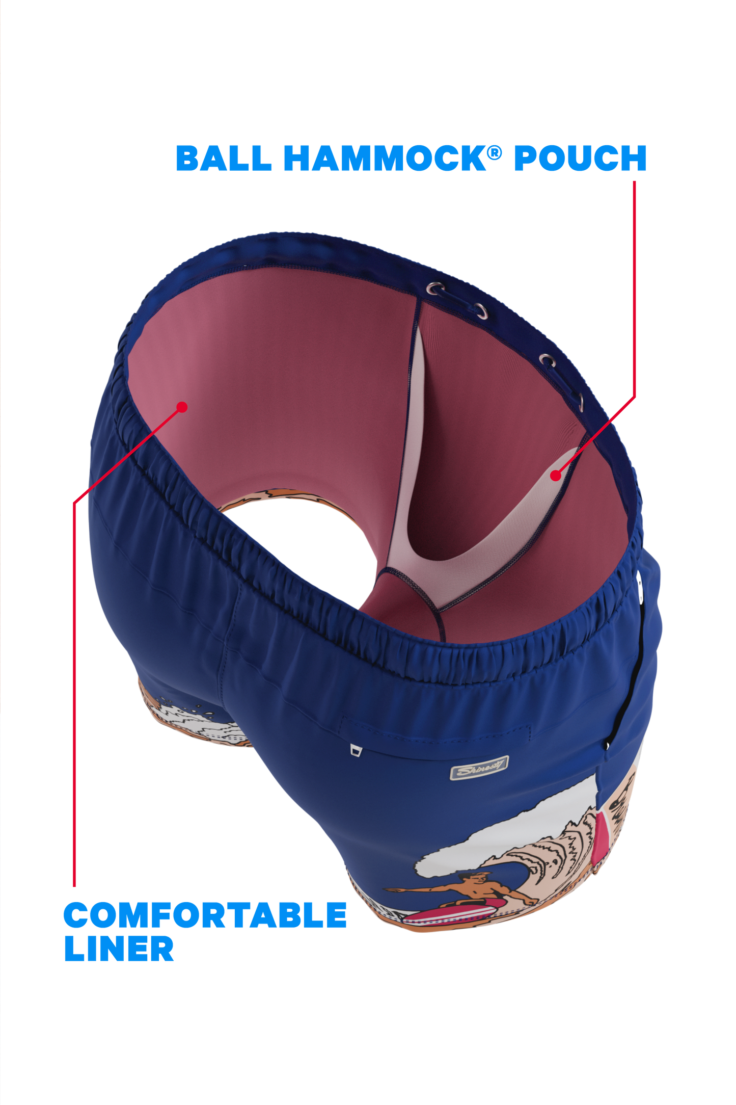The Tidal Lager | Beer Surfer Ball Hammock® Pouch 5" Swim Trunks