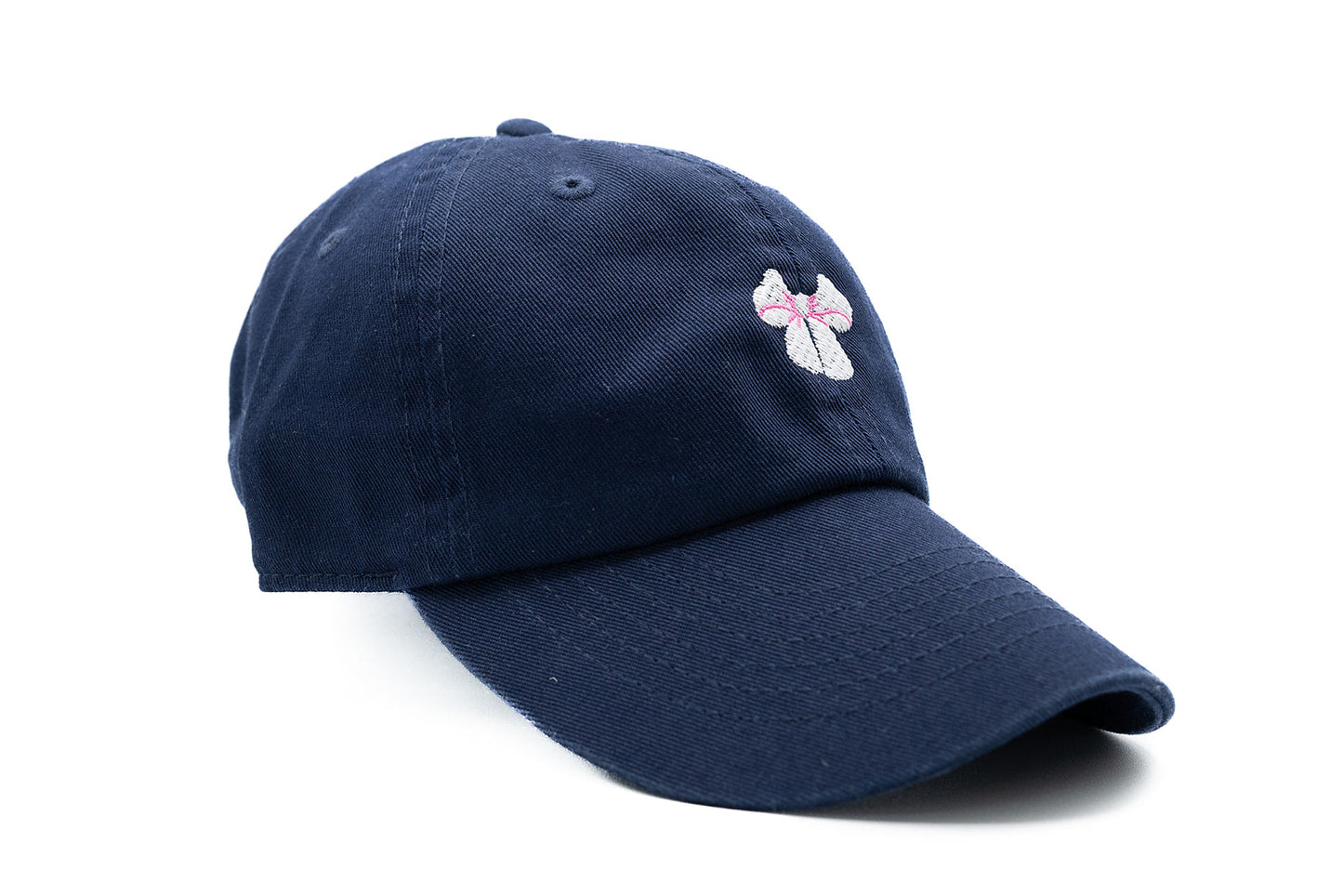 Tiny White Bow Baseball Hat