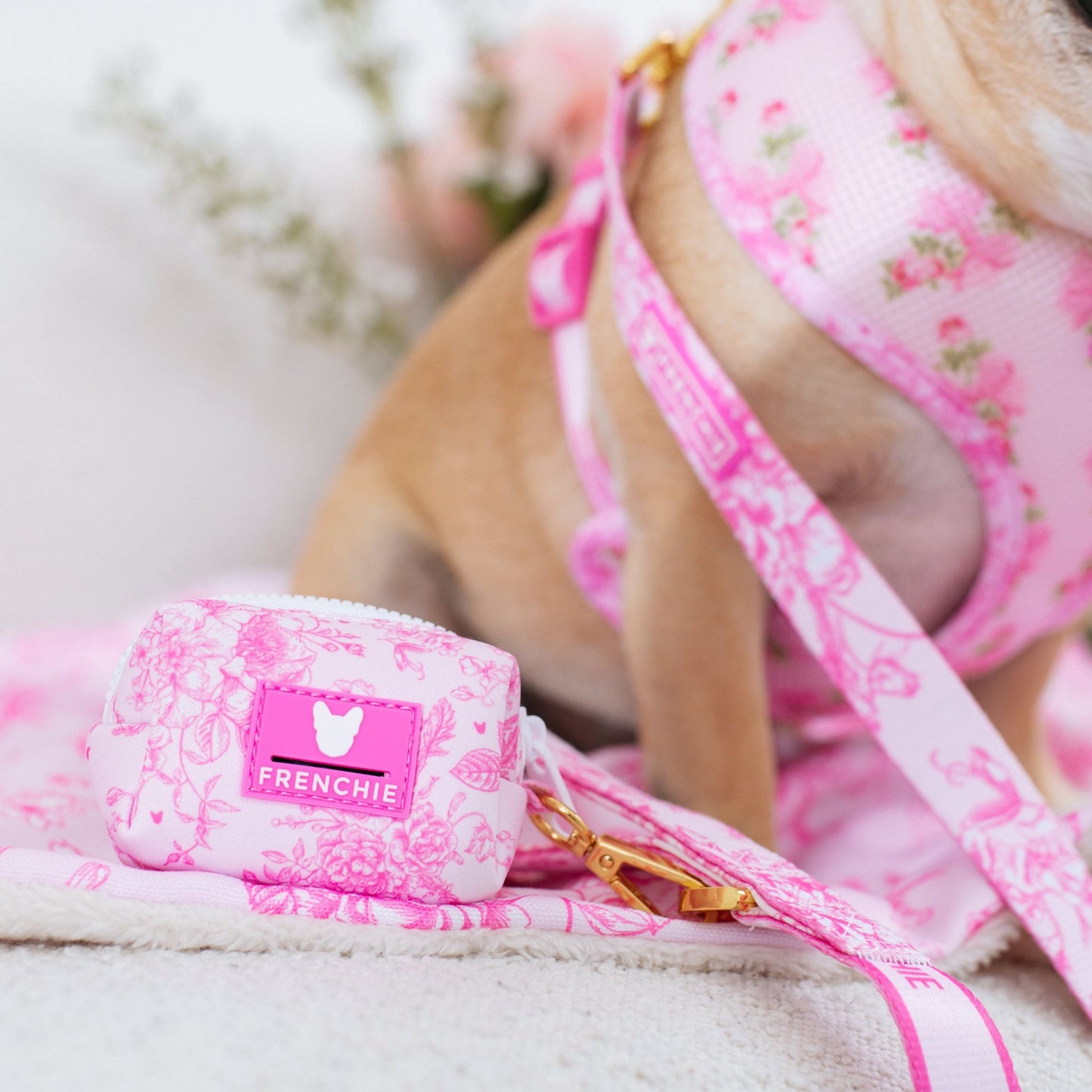 Frenchie Poo Bag Holder - Toile (Pink)