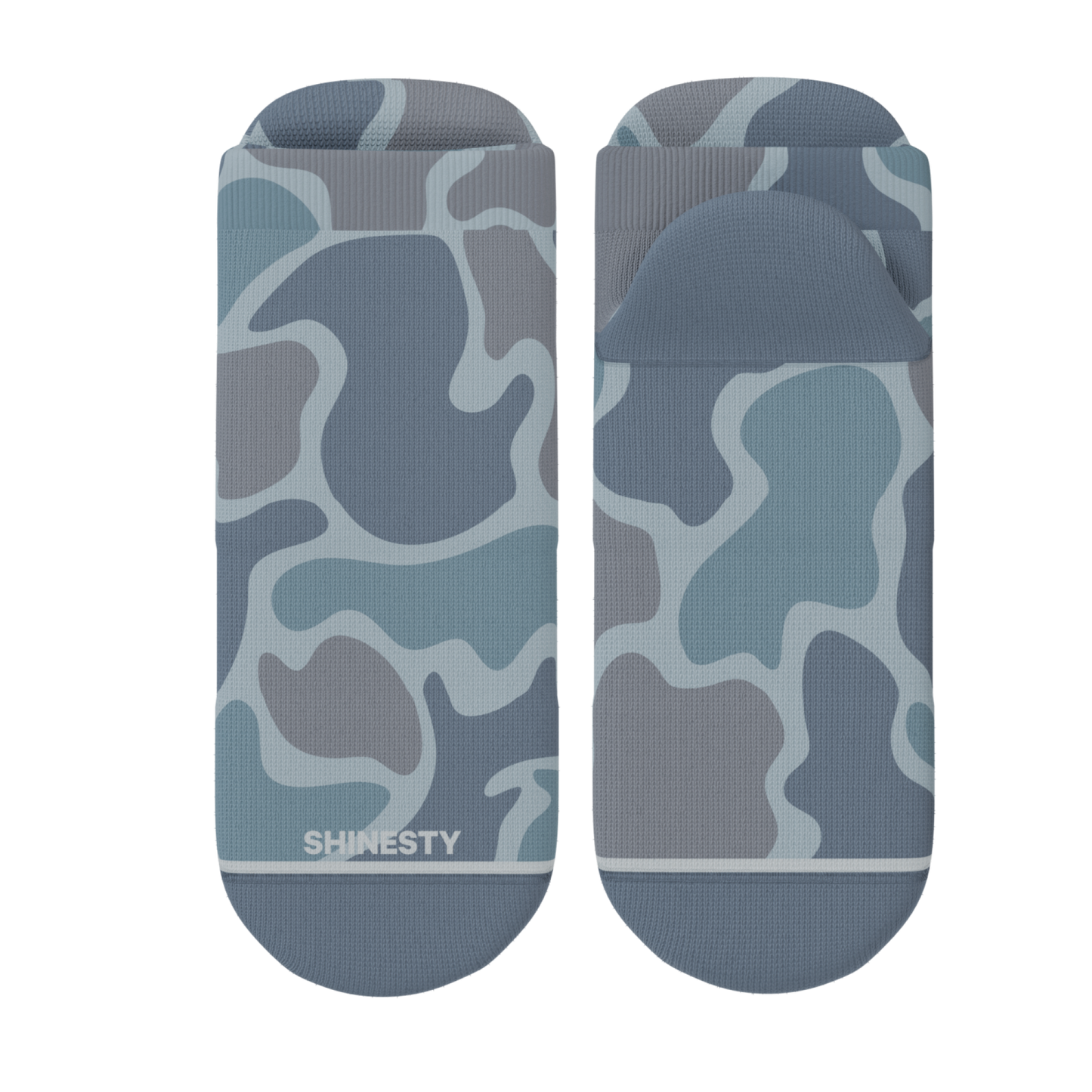 The Trail Runner | Tonal Grey Camoflauge Heel Hammock™ Ankle Socks