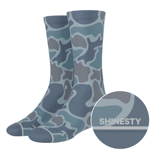 The Trail Runner | Tonal Grey Camoflauge Heel Hammock™ Crew Socks