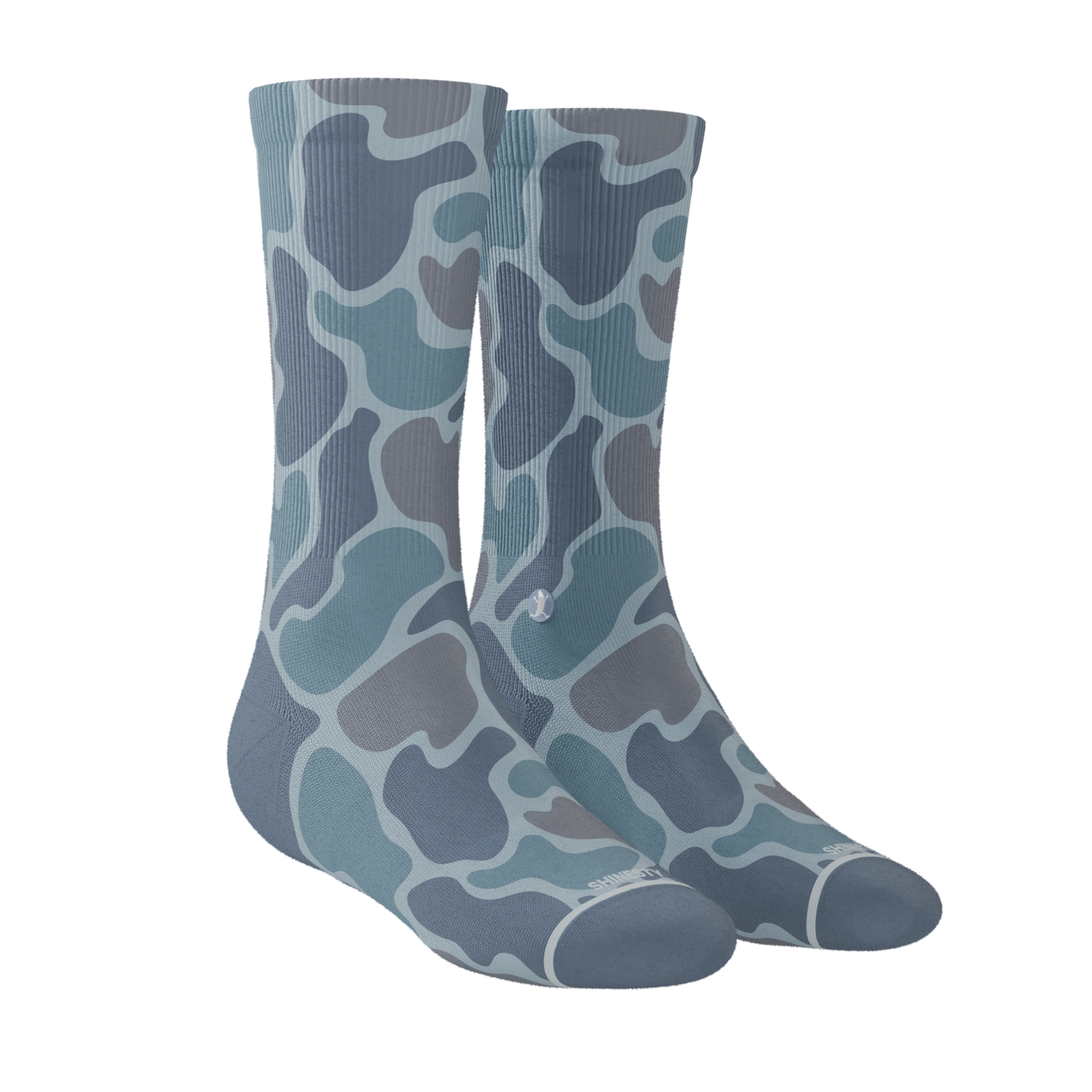 The Trail Runner | Tonal Grey Camoflauge Heel Hammock™ Crew Socks