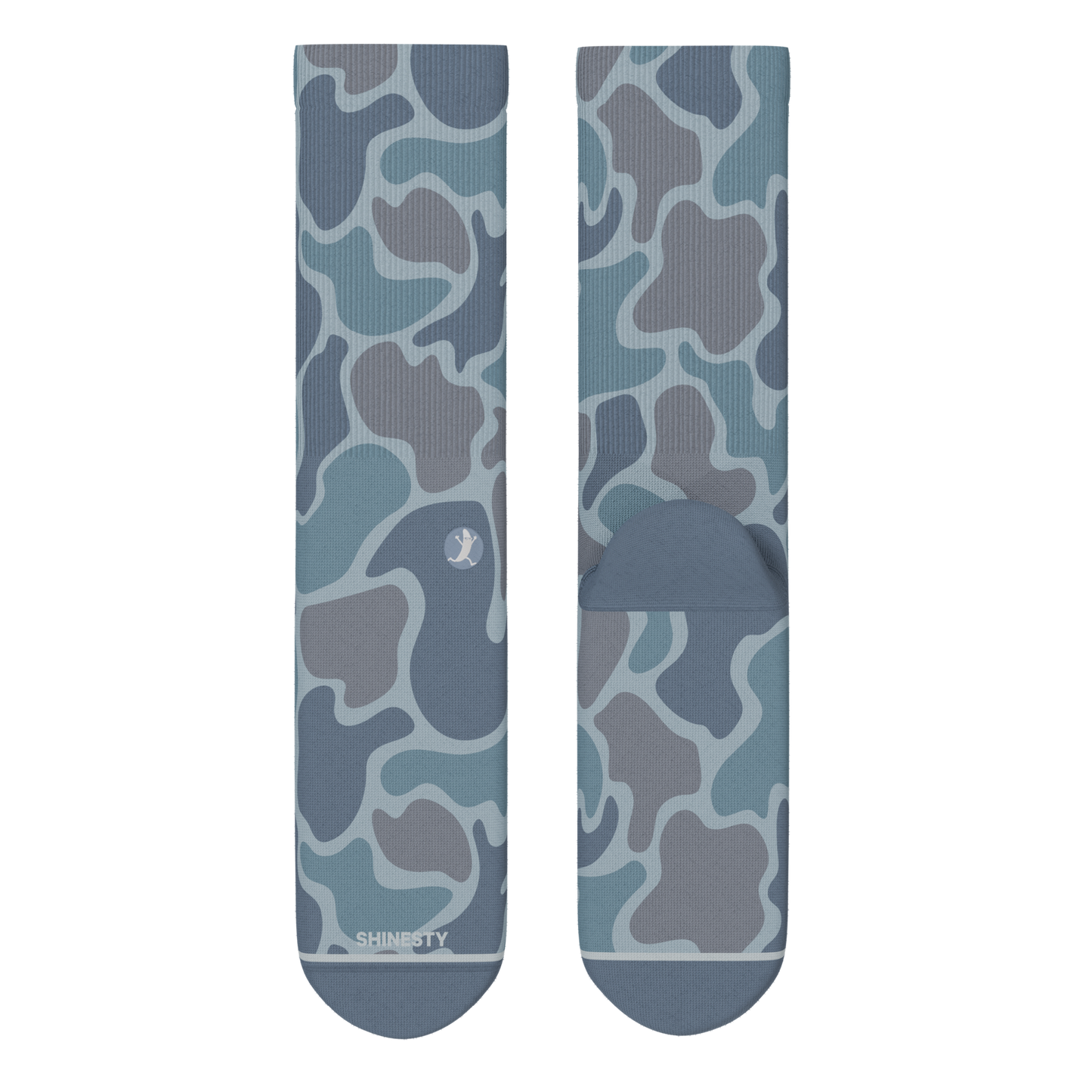 The Trail Runner | Tonal Grey Camoflauge Heel Hammock™ Crew Socks