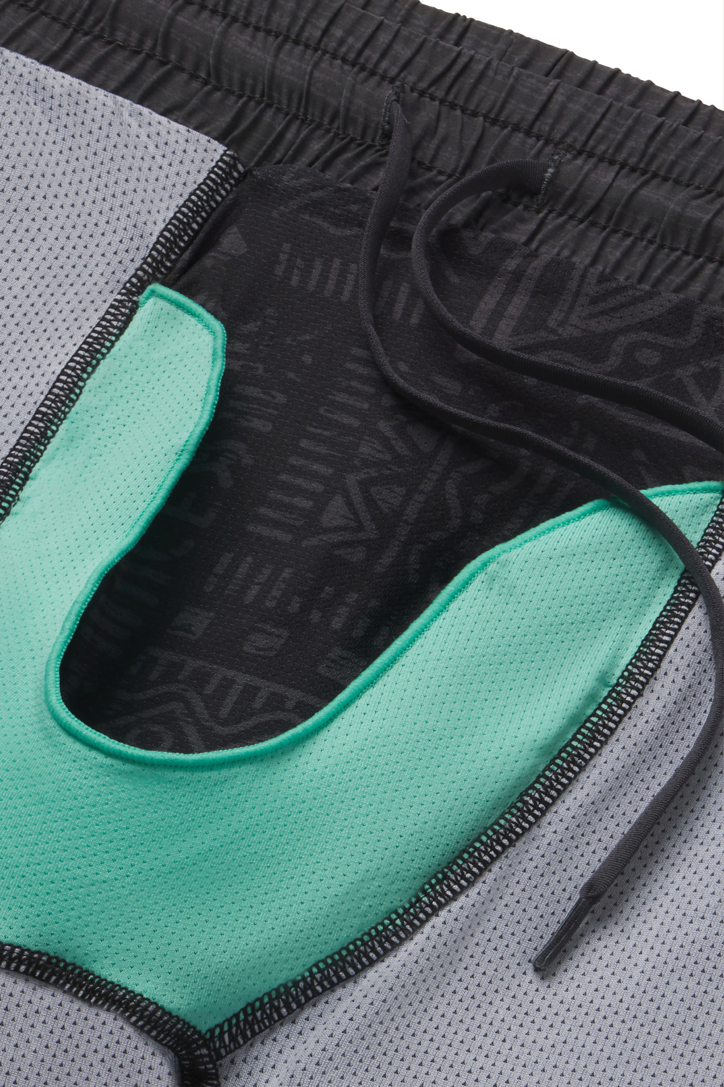 The Tribal Council | Grey Tonal Island Block Ball Hammock® 5 Inch Athletic Shorts