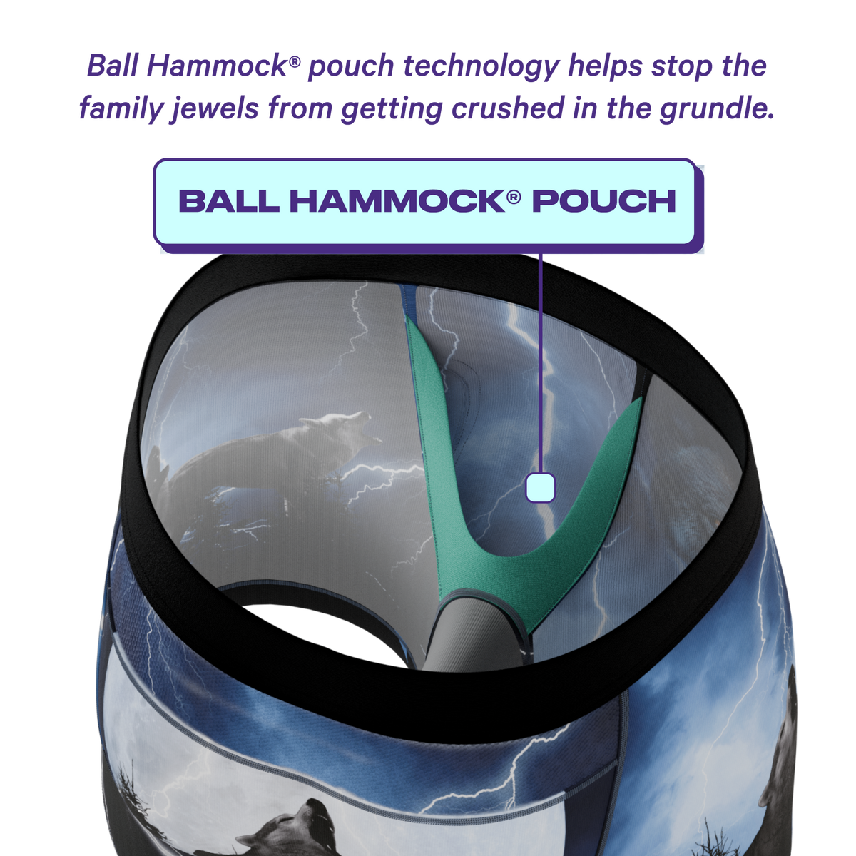 The Truck Stop Classic | Gas Station Wolf paradICE™ Cooling Ball Hammock® Underwear