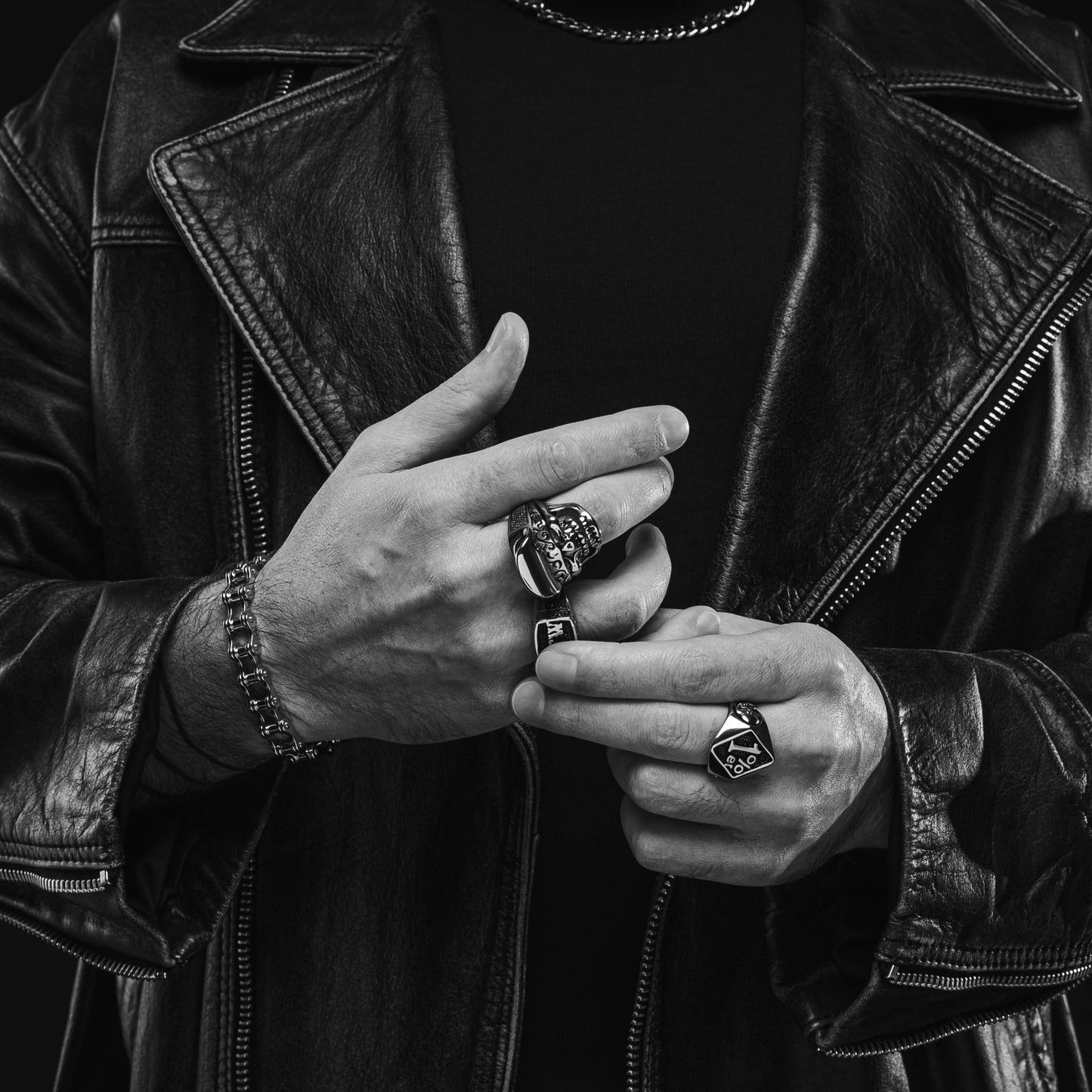 Stainless Steel Trucker Hat Skull Ring