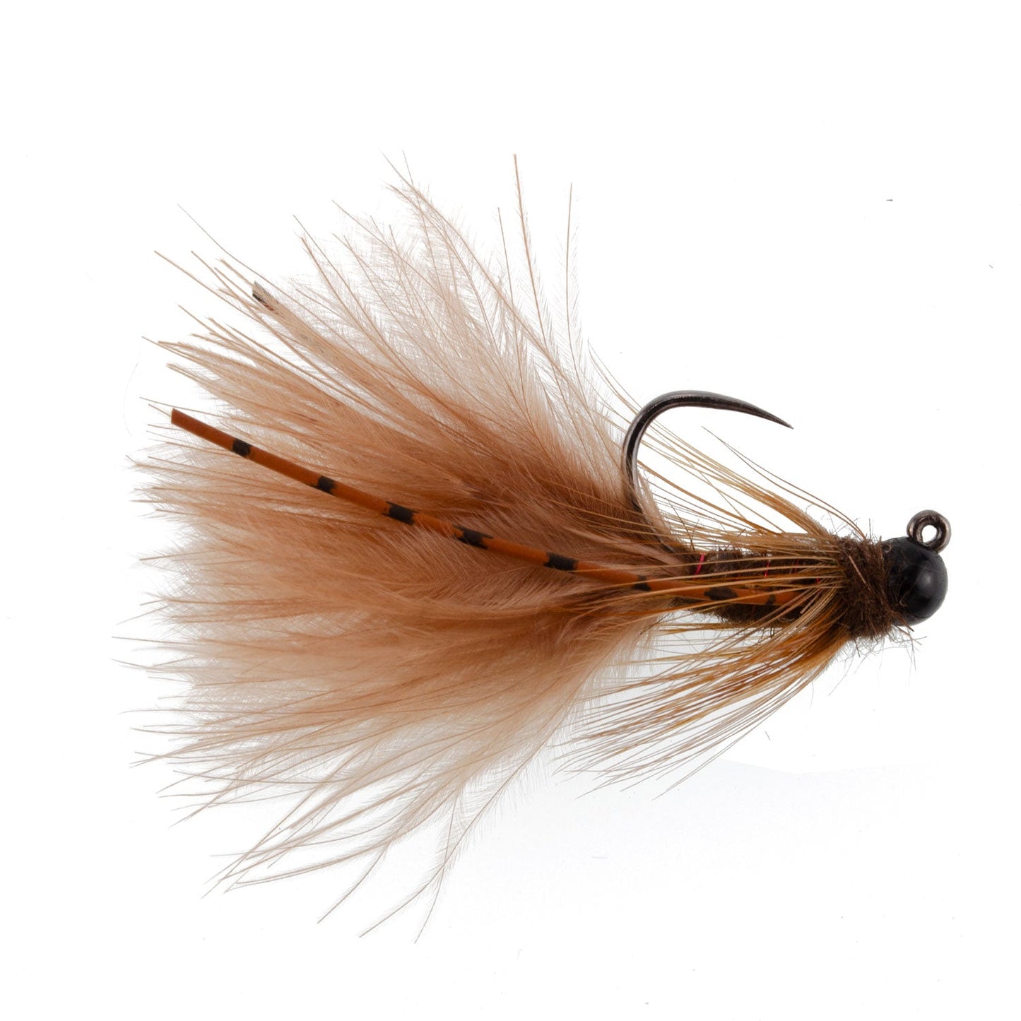 3 Pack Tungsten Bead Tactical Brown Mini Bugger Euro Nymph Fly - Size 12