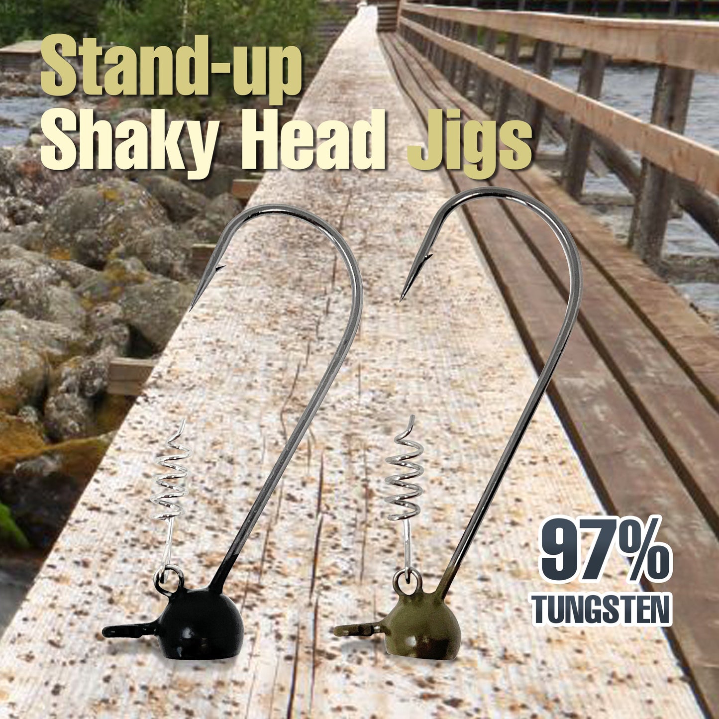 Reaction Tackle Tungsten Stand-Up Shaky Head Jigs (5 pack)