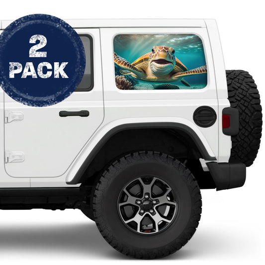 Turtle Smile Side Windows Printed Vinyl Decal