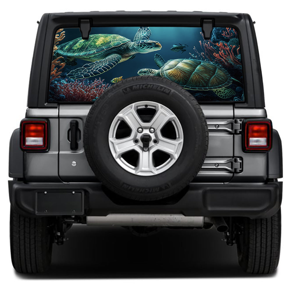 Two Turtles Rear Window Decal