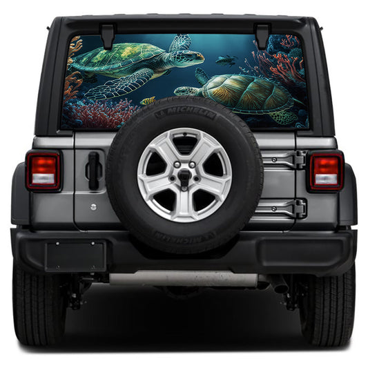 Two Turtles Rear Window Decal