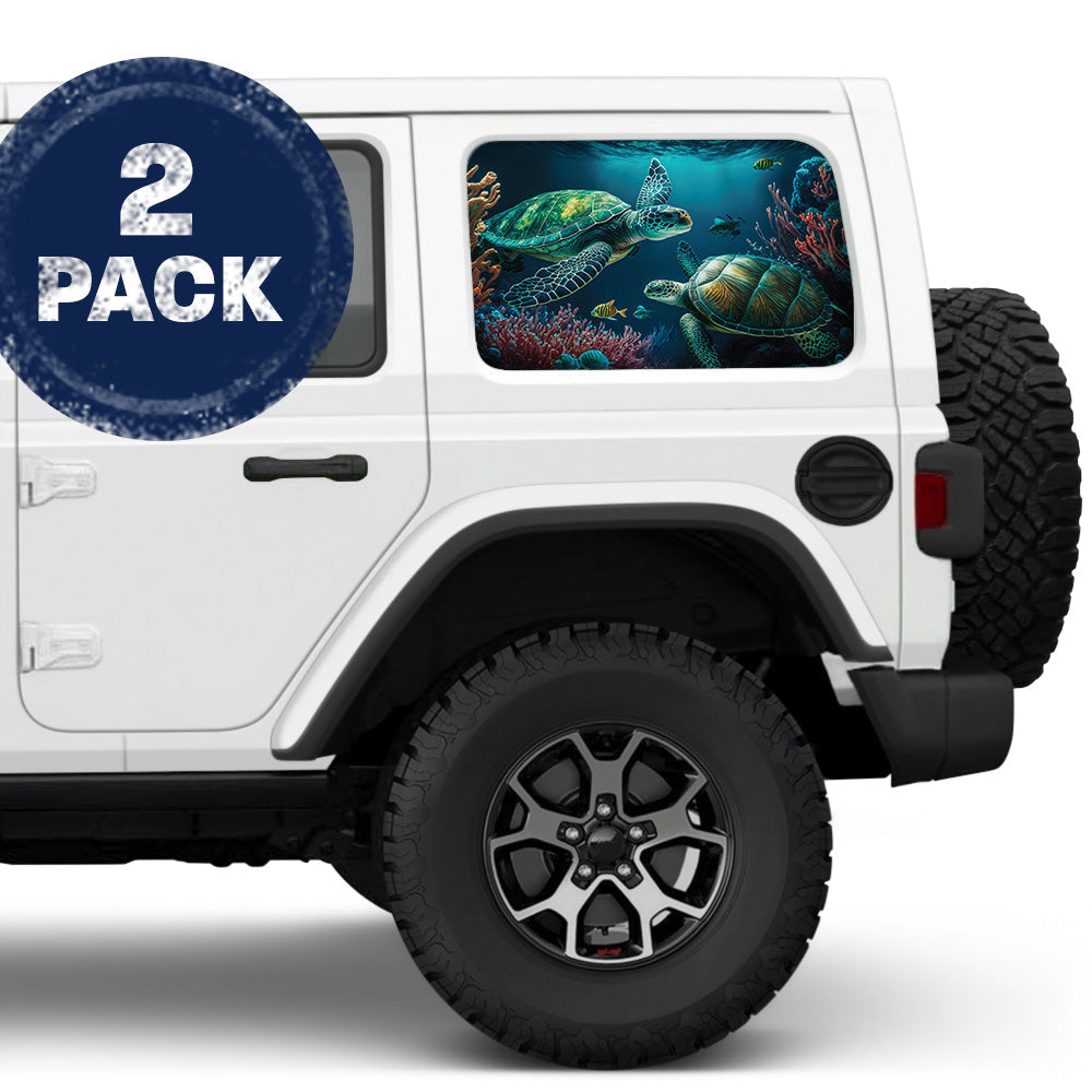 Two Turtles Side Windows Printed Vinyl Decal