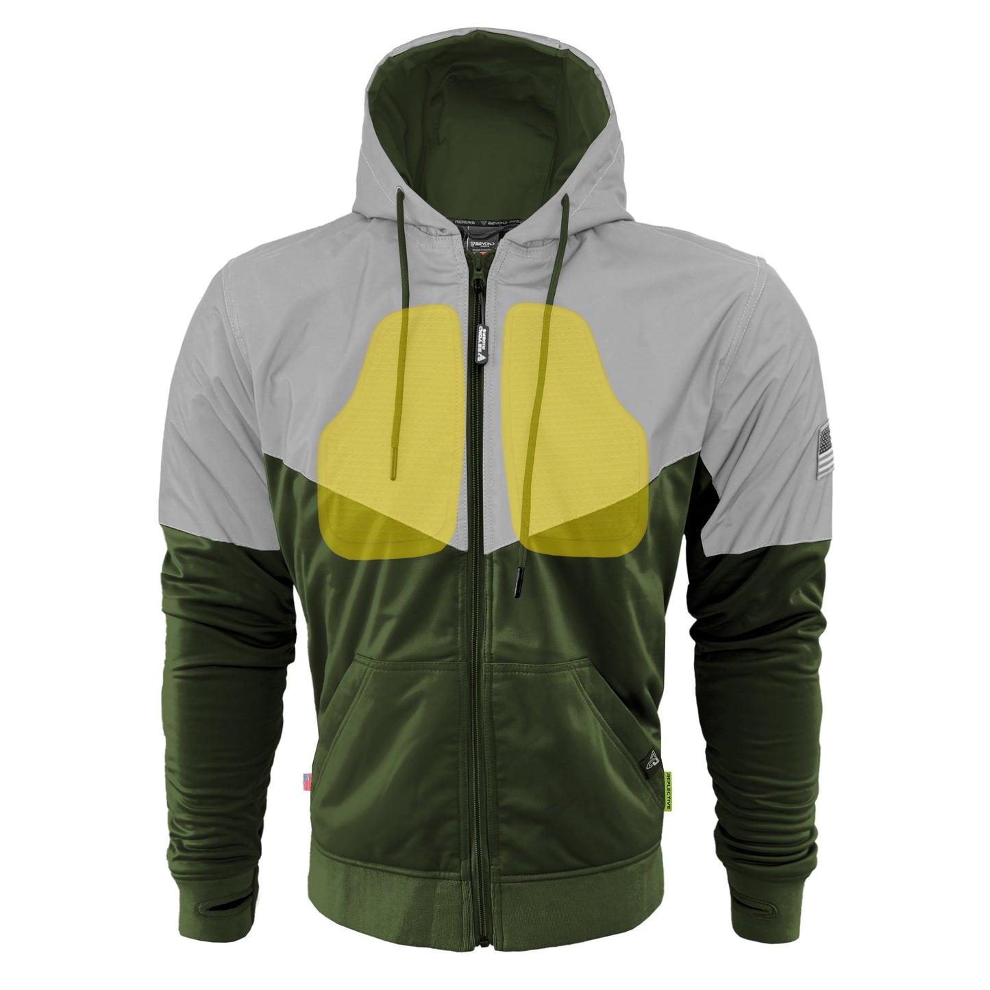 Ultra Reflective Hoodie Army Green Eclipse