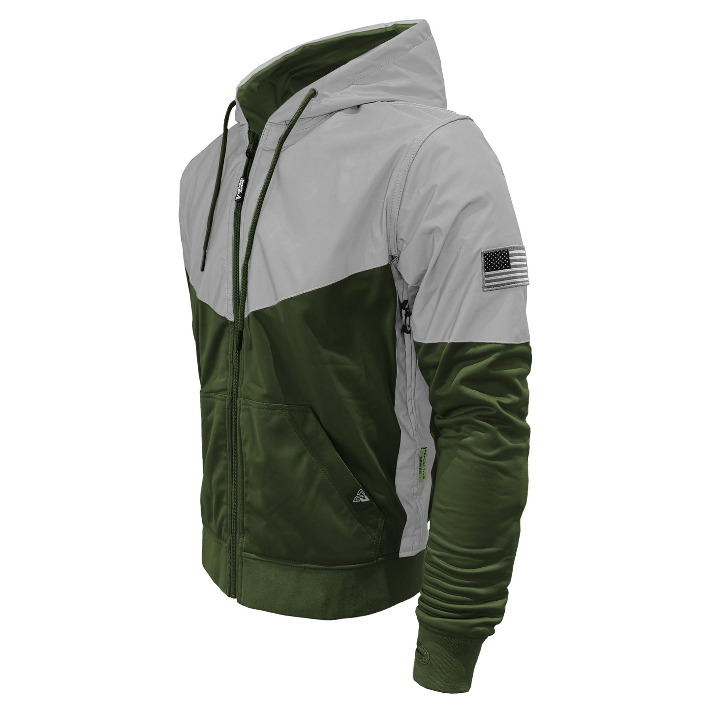 Ultra Reflective Hoodie Army Green Eclipse