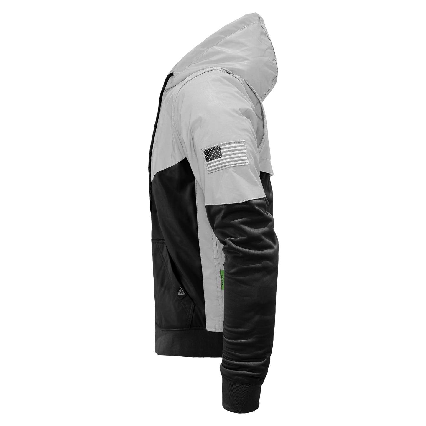 Ultra Reflective Hoodie "Alloy Eclipse" - Black and Silver
