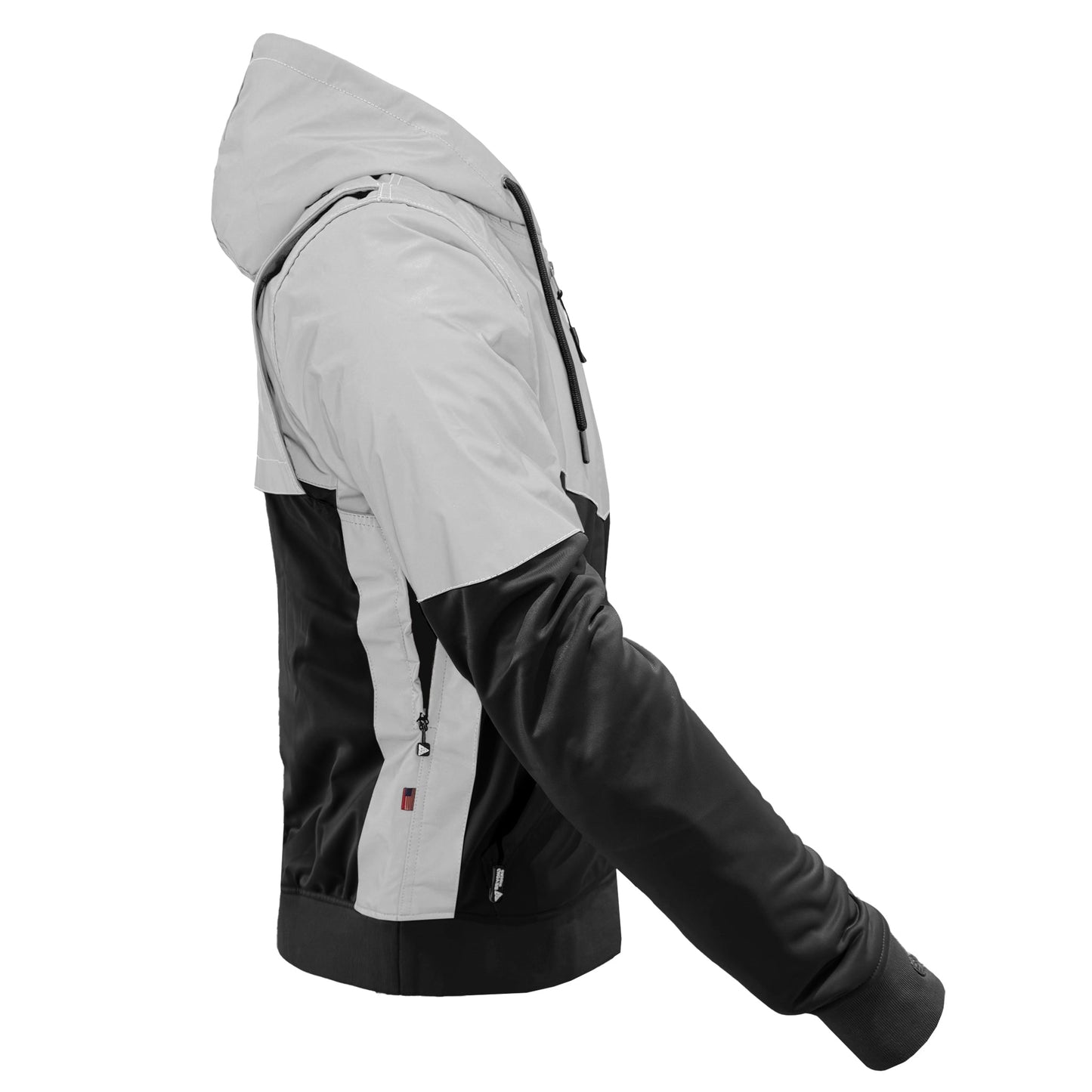 Ultra Reflective Hoodie "Alloy Eclipse" - Black and Silver