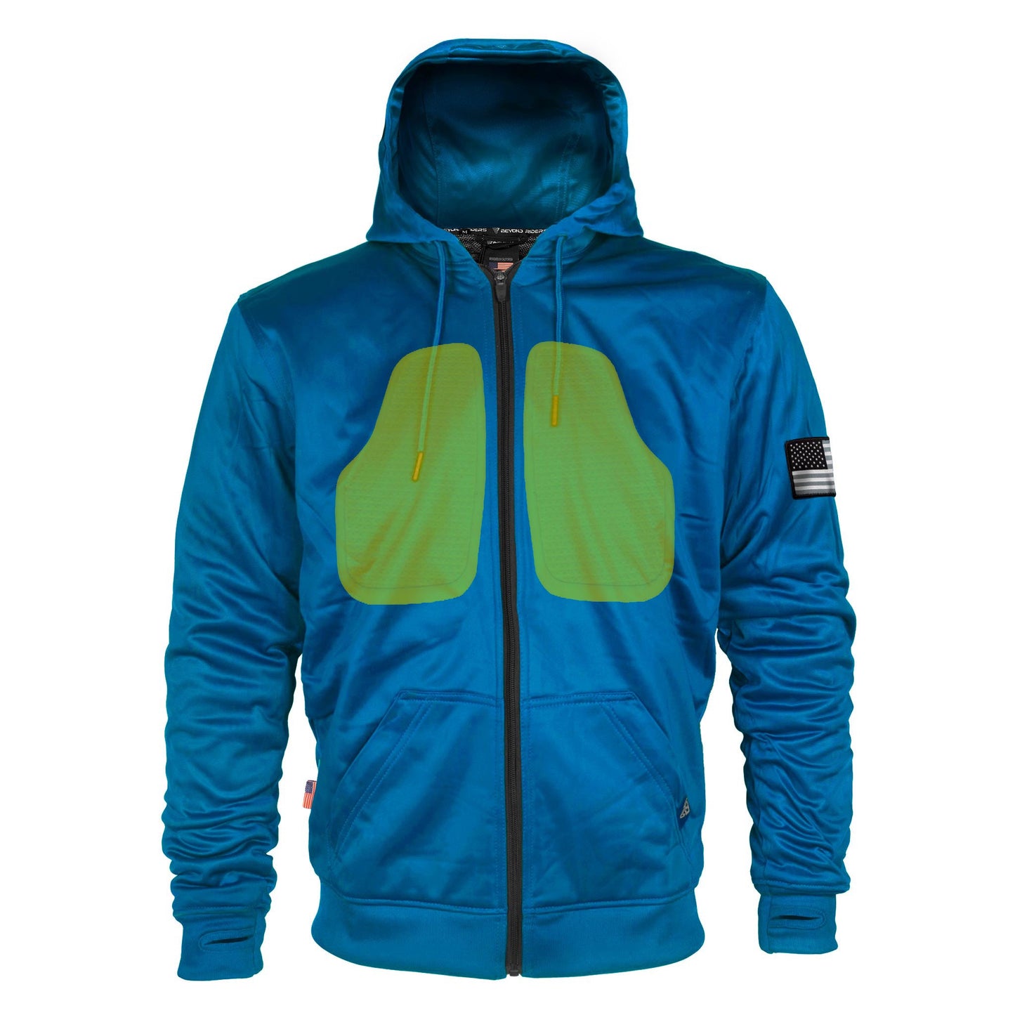Teal Solid Ultra Protective Hoodie with Pads