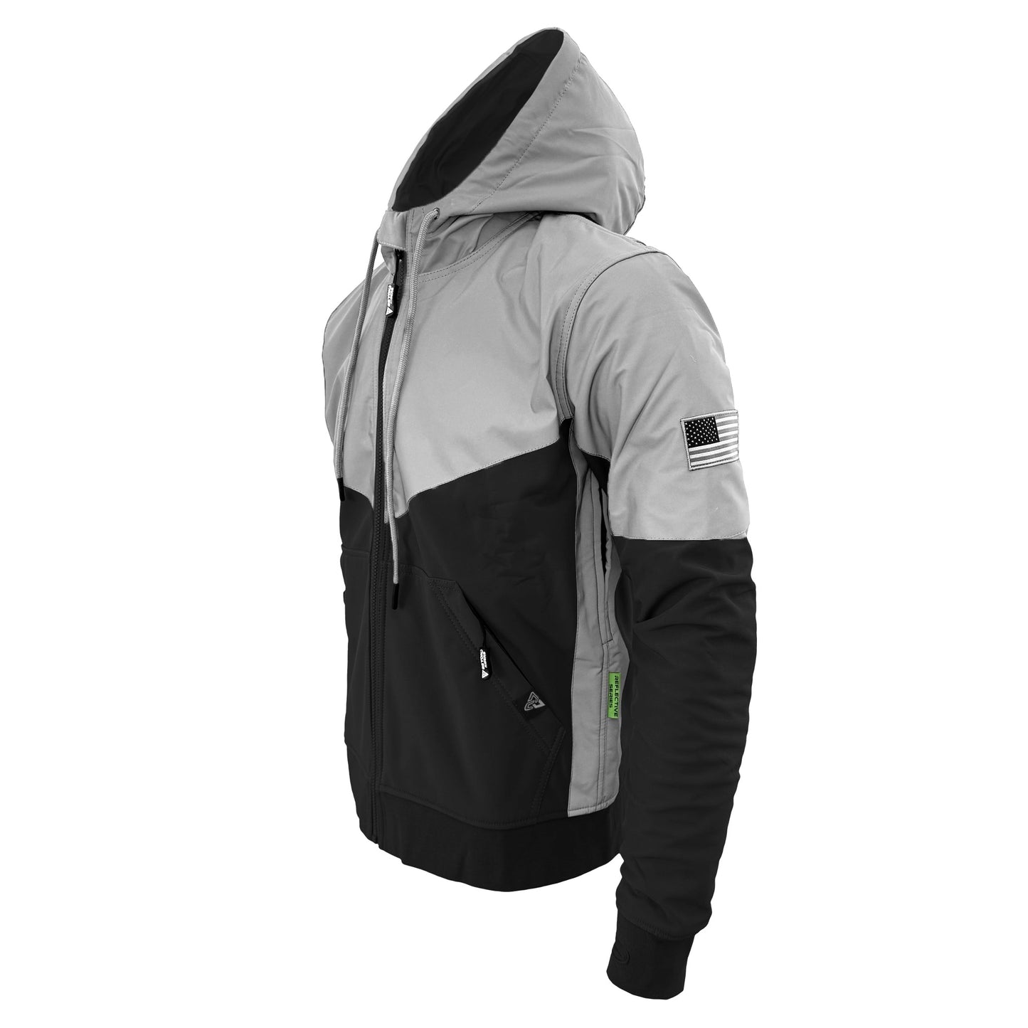 SoftShell Reflective "Alloy Eclipse" Hoodie - Black and Silver