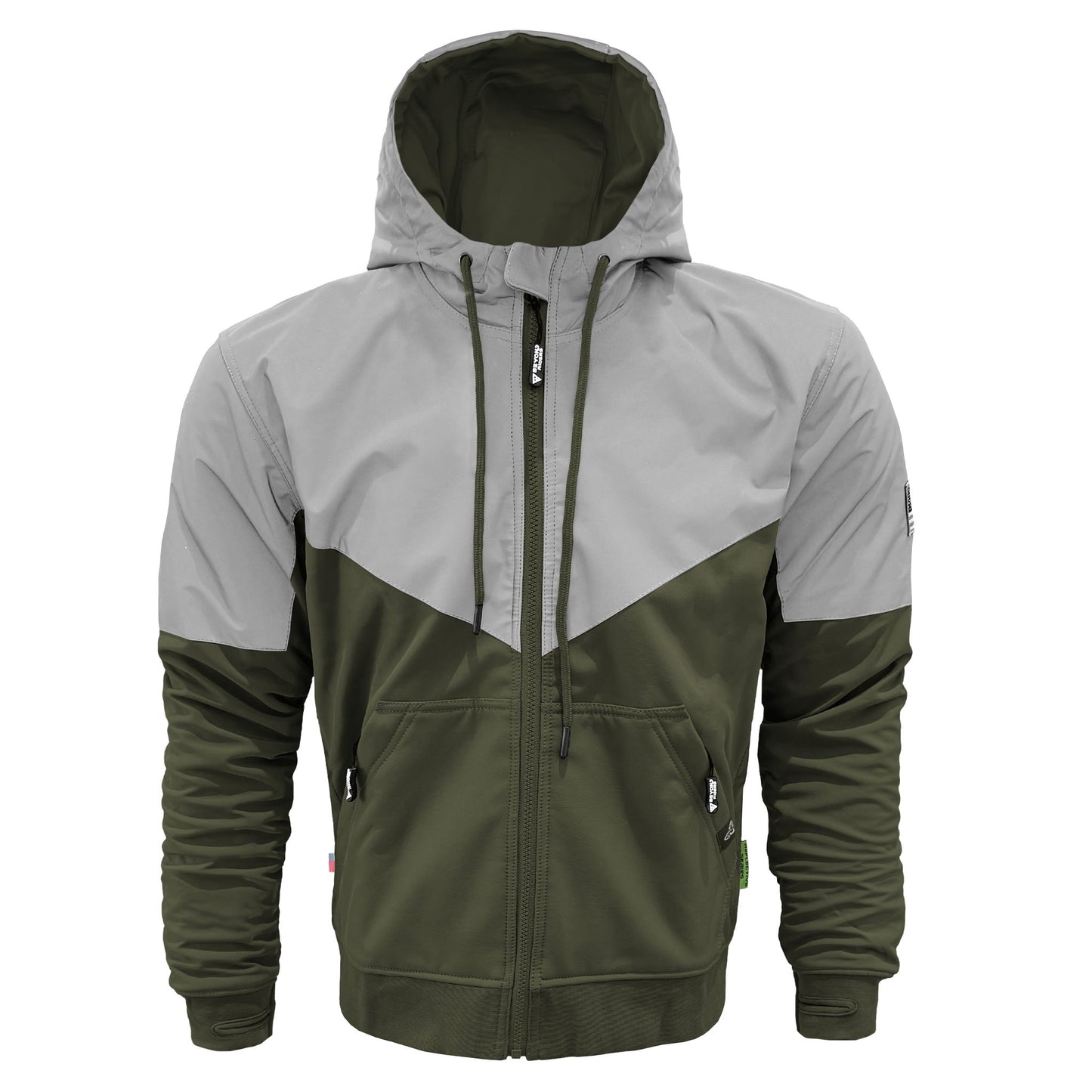 SoftShell Reflective Army Green Eclipse Hoodie