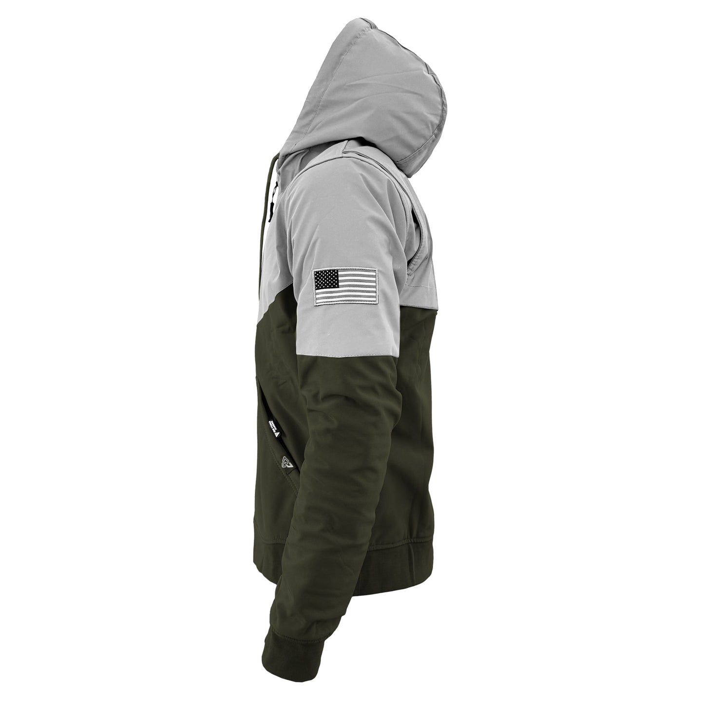 SoftShell Reflective Army Green Eclipse Hoodie