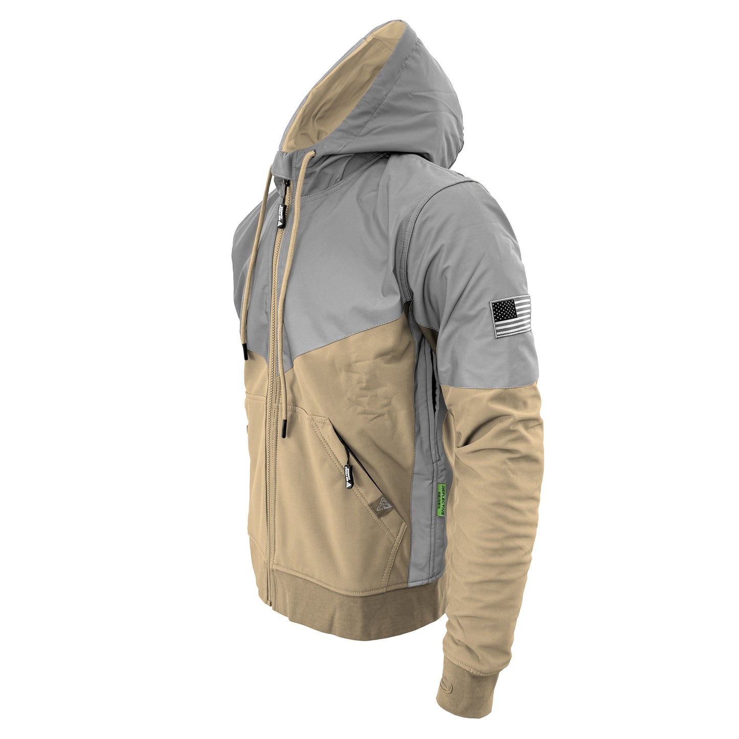 SoftShell Reflective Khaki Eclipse Hoodie