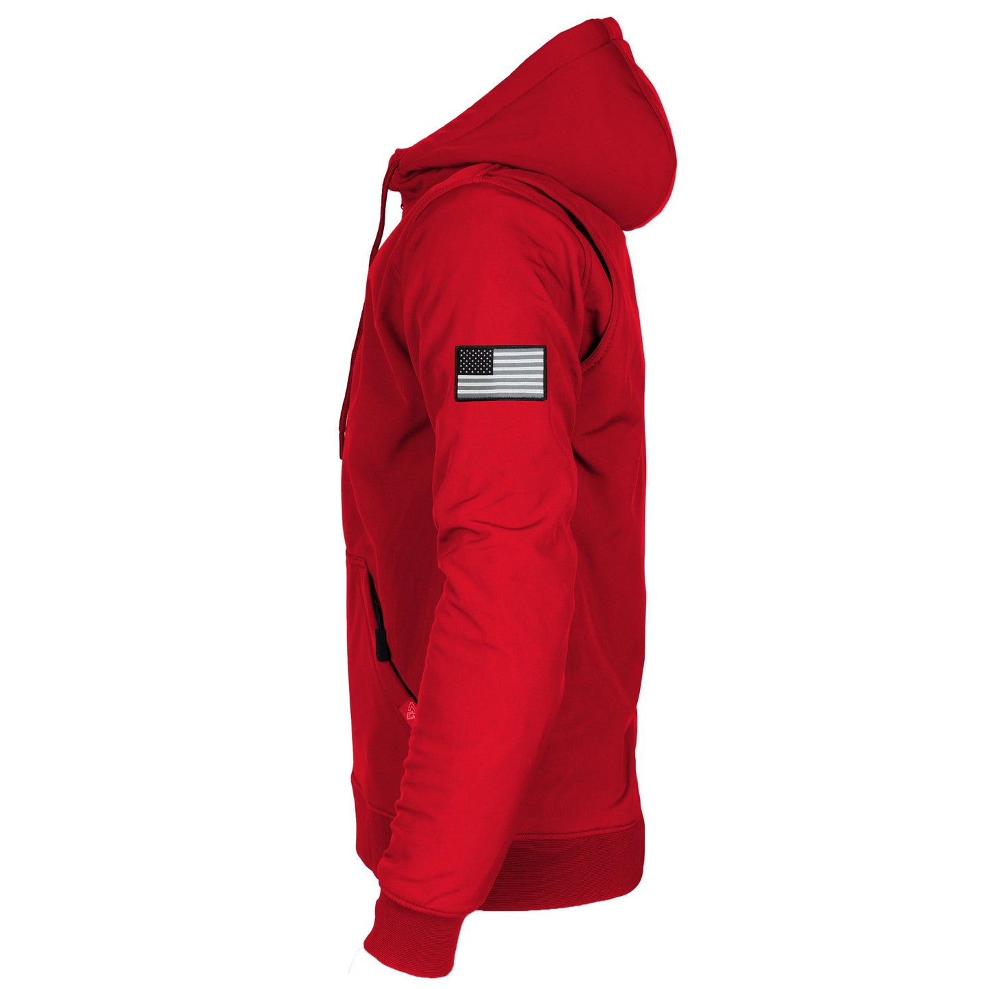 Protective SoftShell Unisex Hoodie - Red Solid Matte with Pads