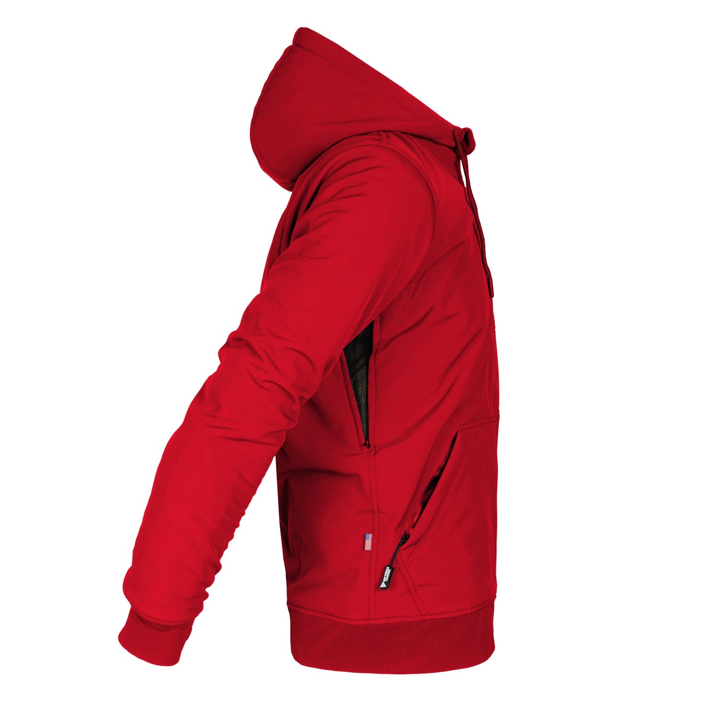 Protective SoftShell Unisex Hoodie - Red Solid Matte with Pads