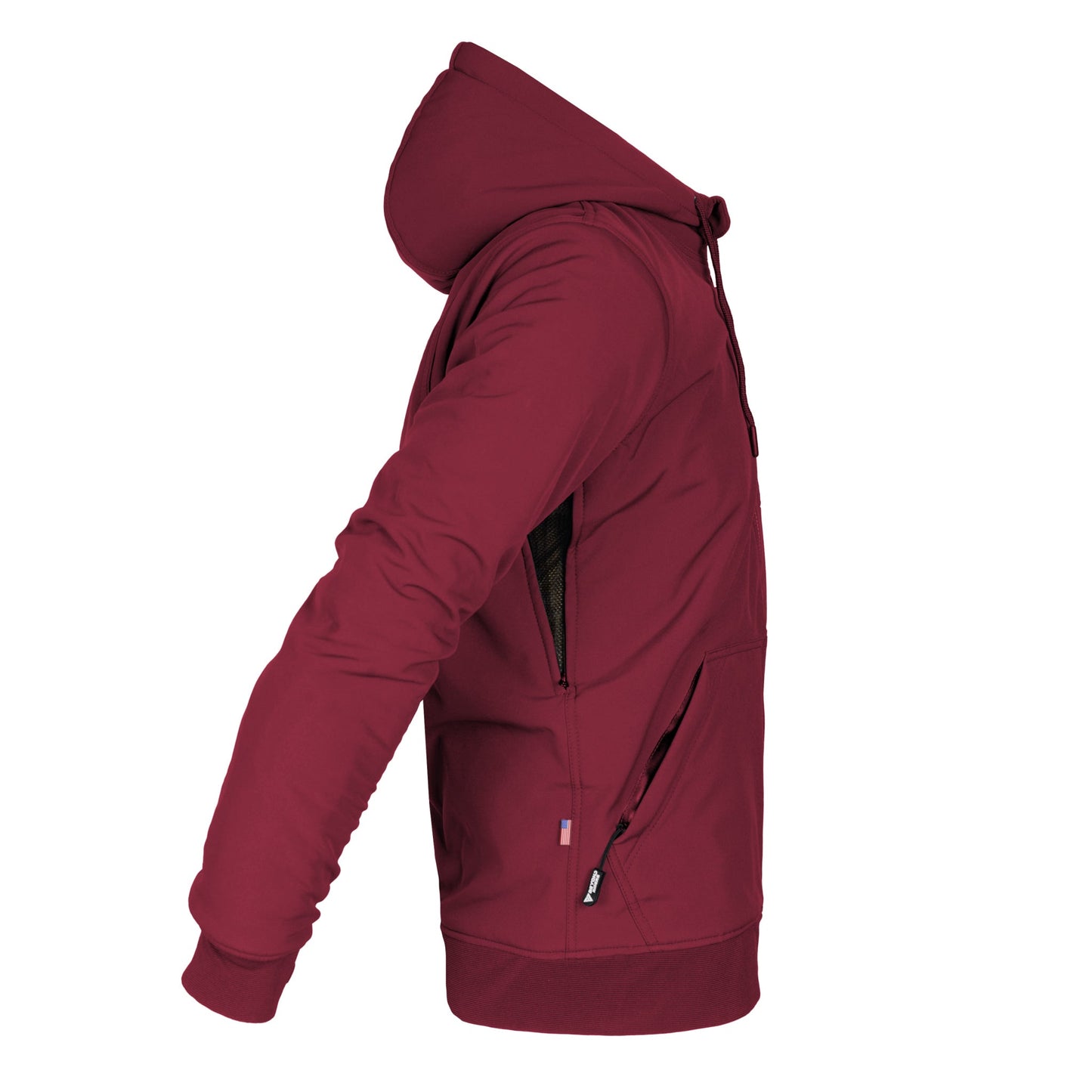 Protective SoftShell Unisex Hoodie - Red Maroon Matte with Pads