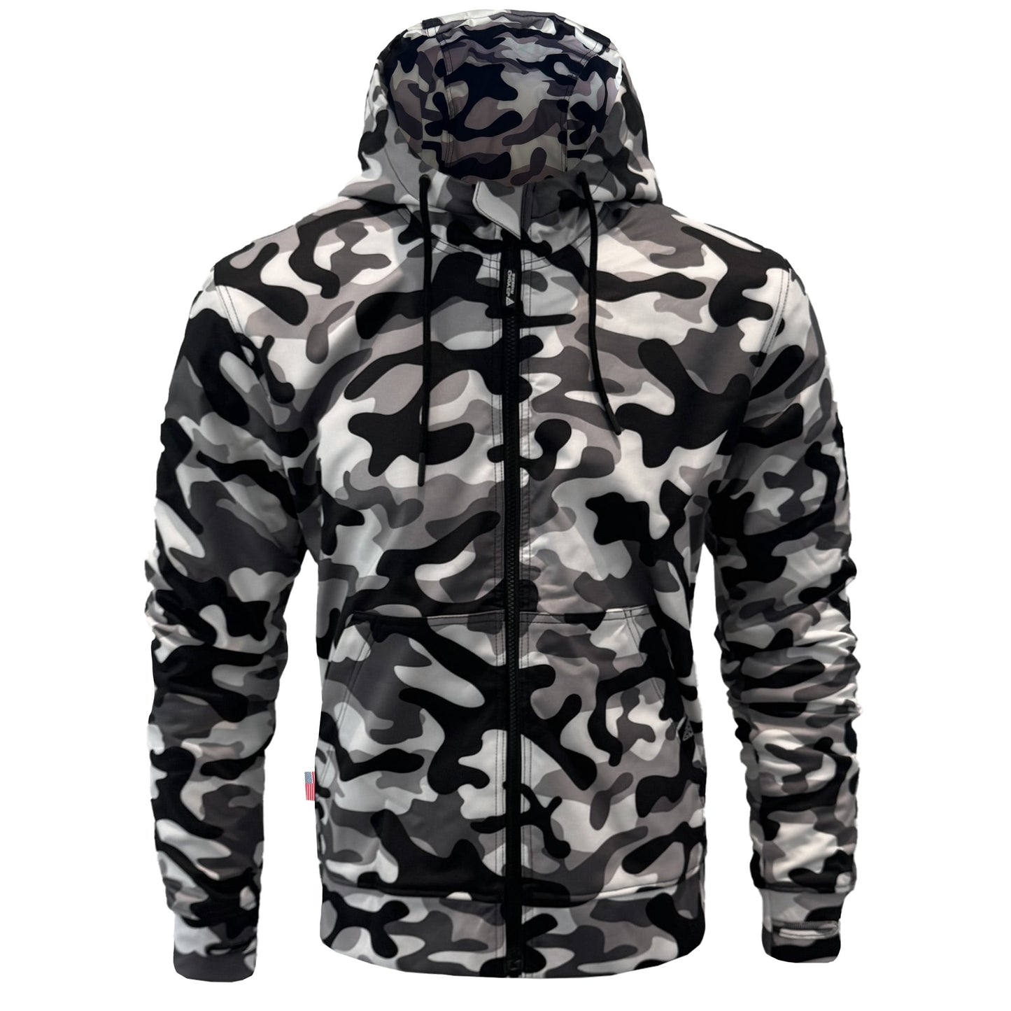 Protective SoftShell Unisex Camouflage Hoodie - "Snow Fox"