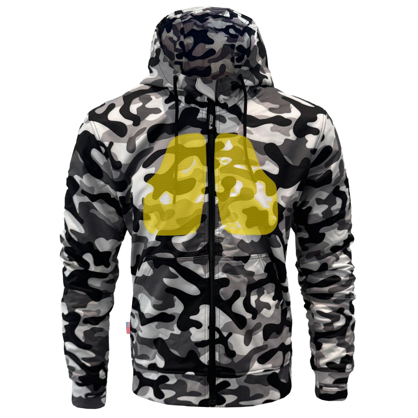 Protective SoftShell Unisex Camouflage Hoodie - "Snow Fox"