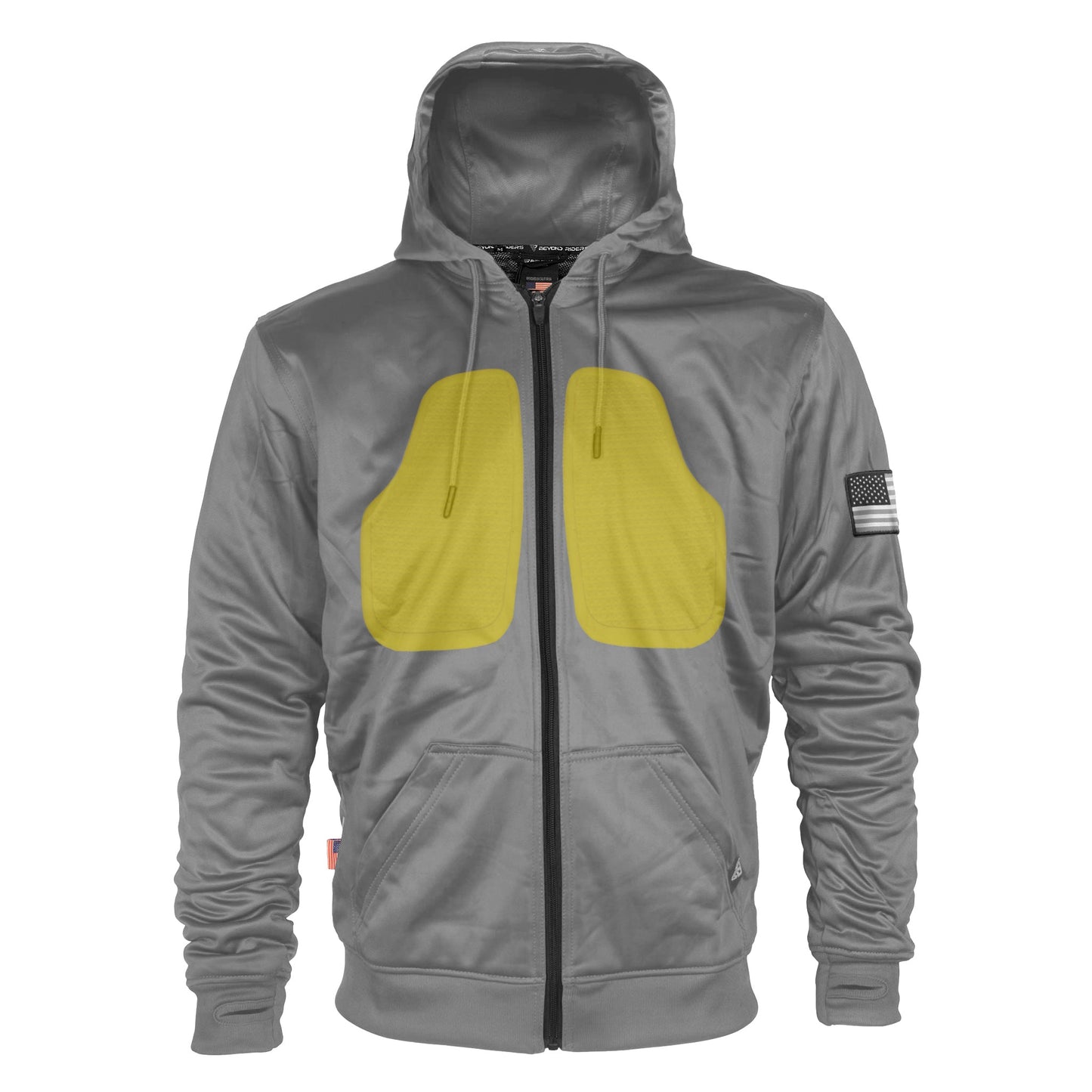 Dark Gray Solid Ultra Protective Hoodie with Pads