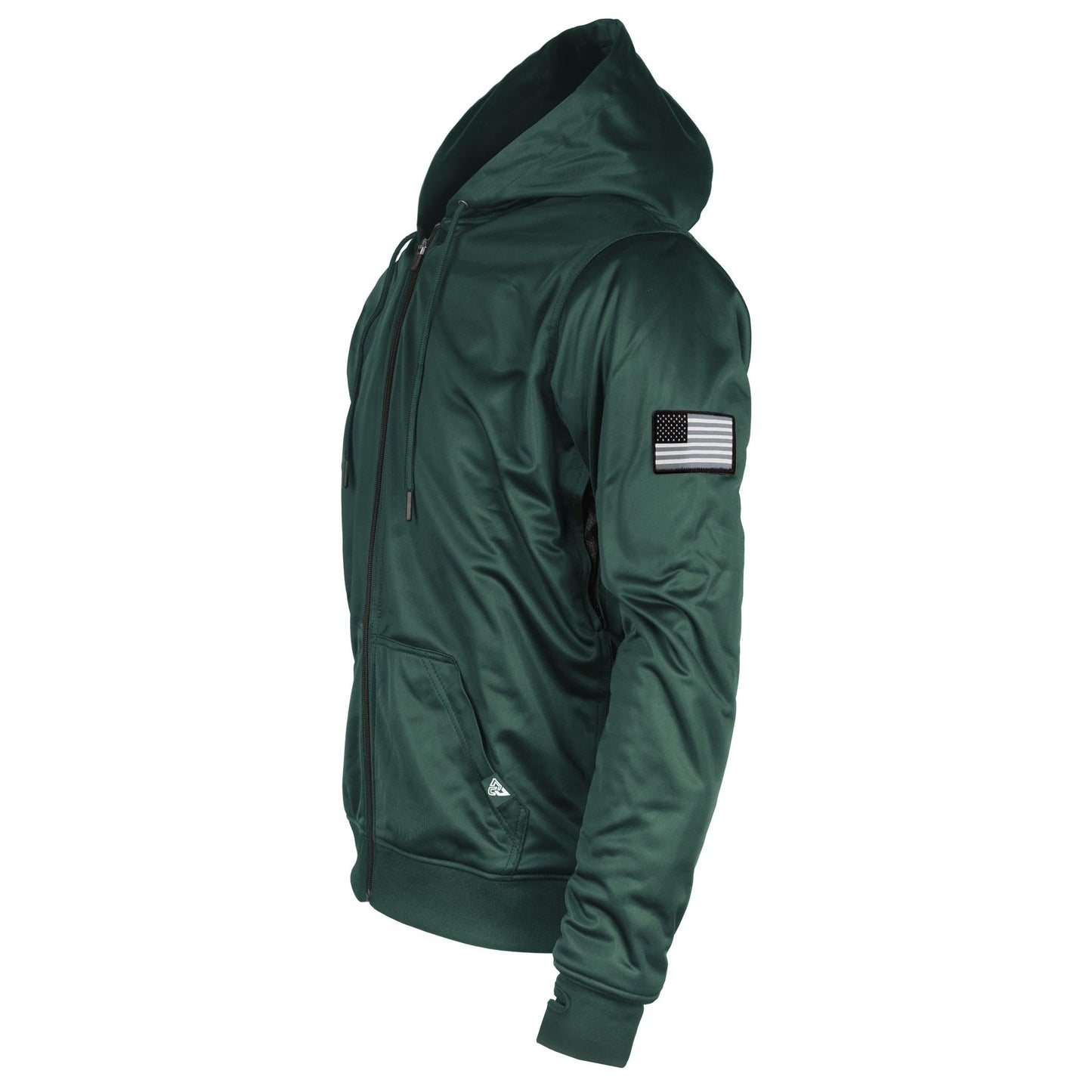 Dark Green Solid Ultra Protective Hoodie with Pads