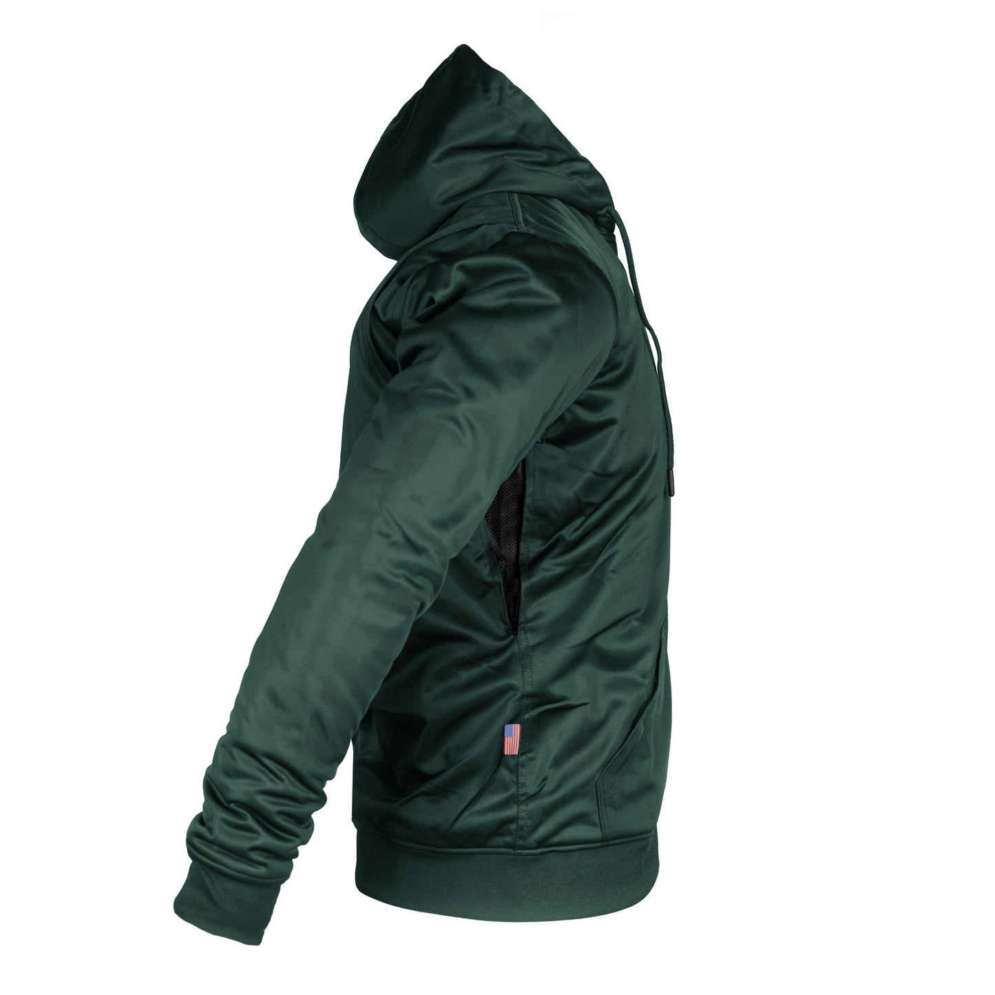 Dark Green Solid Ultra Protective Hoodie with Pads