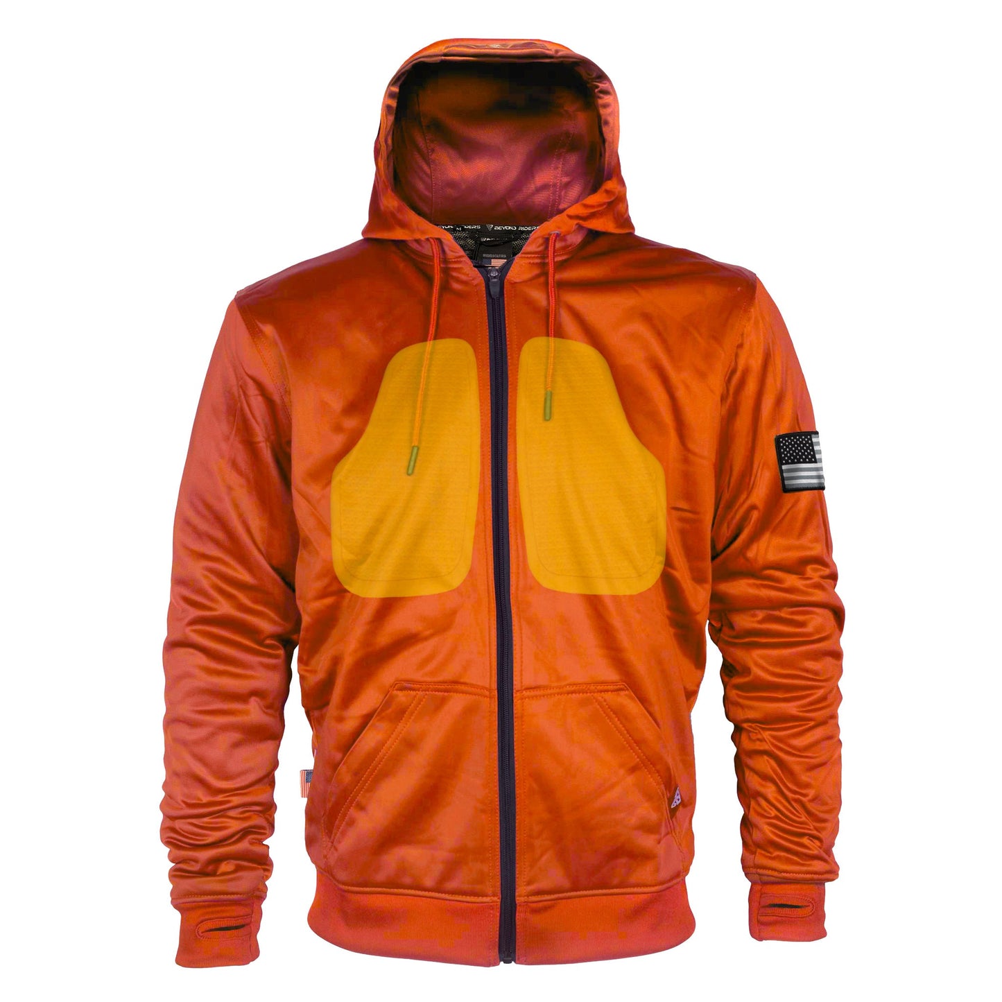 Orange Solid Ultra Protective Hoodie with Pads