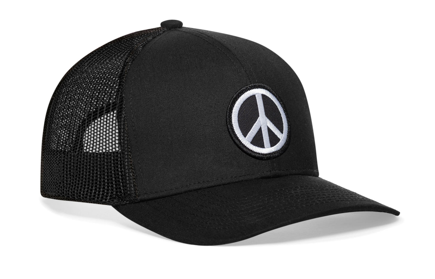 Peace Sign Trucker Hat  |  Black Love Snapback
