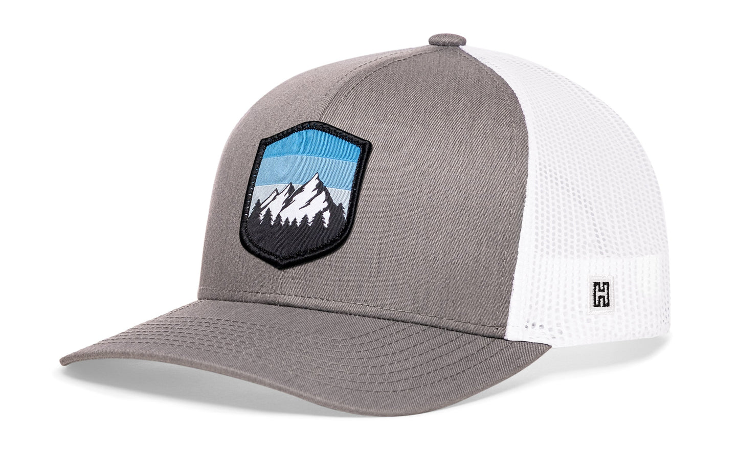 Mountains and Sky Trucker Hat  |  Gray-White Outdoors Snapback