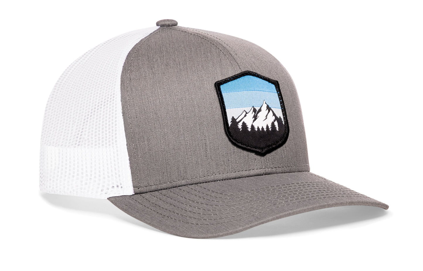 Mountains and Sky Trucker Hat  |  Gray-White Outdoors Snapback