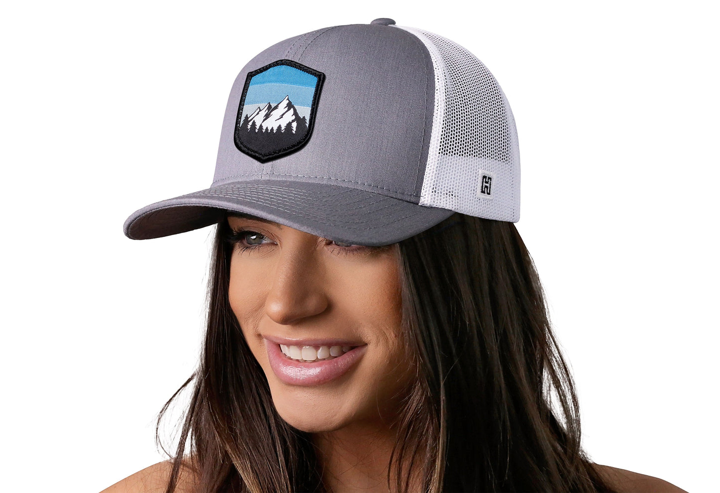 Mountains and Sky Trucker Hat  |  Gray-White Outdoors Snapback