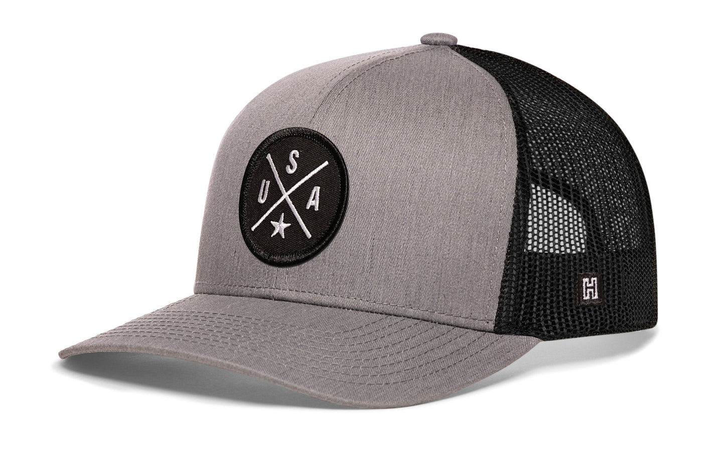 USA Trucker Hat  |  Gray-Black America Snapback