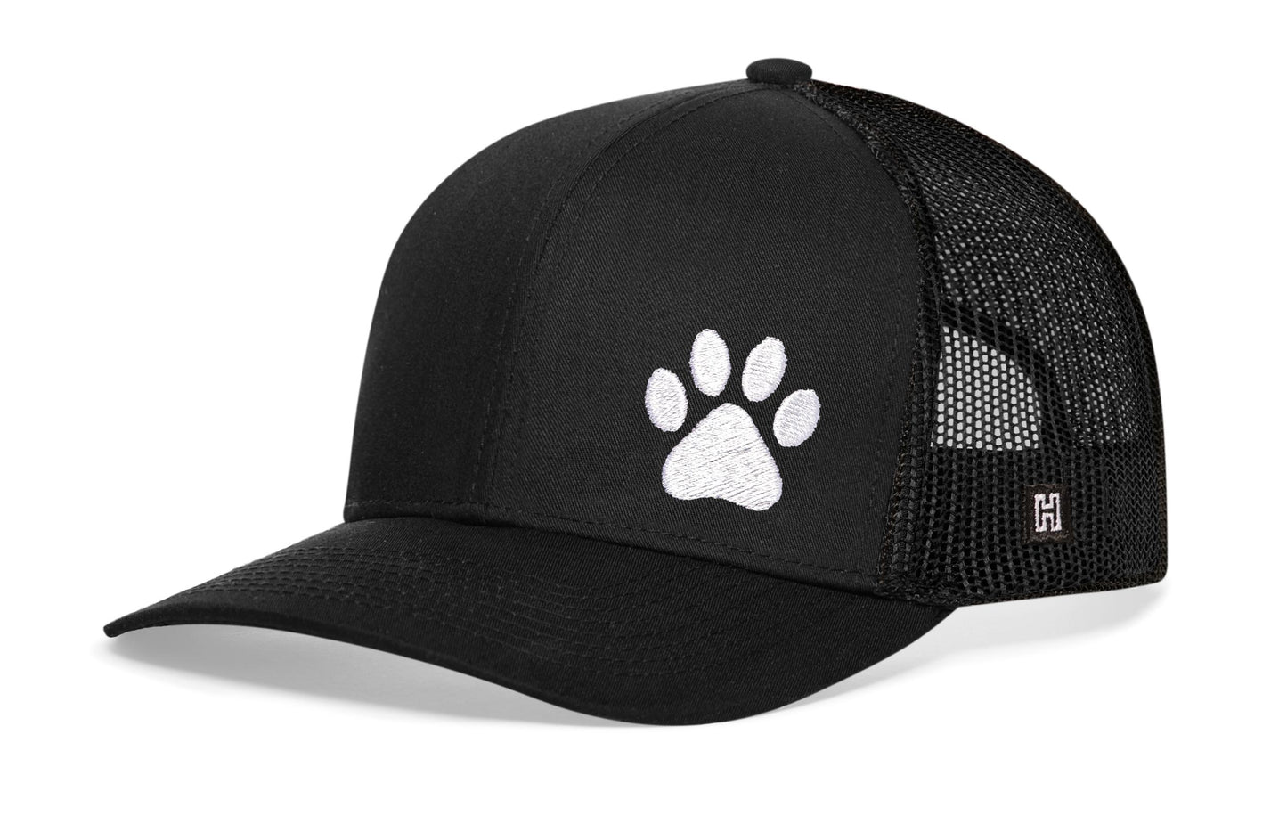Paw Trucker Hat  |  Black Animal Print Snapback