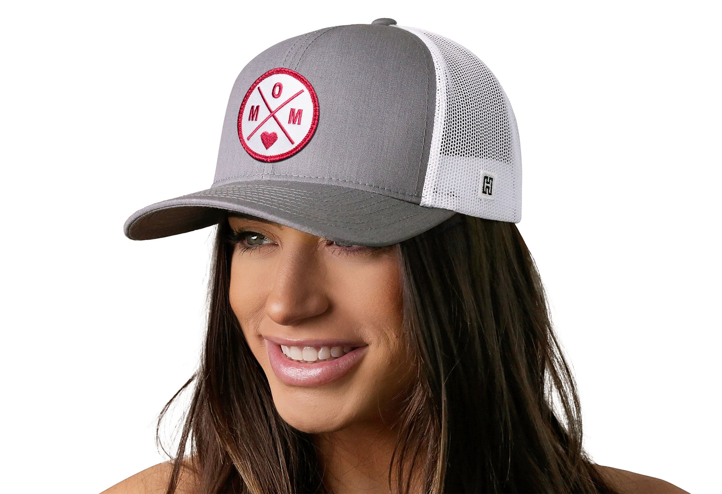 Mom Trucker Hat  |  Gray-White Snapback