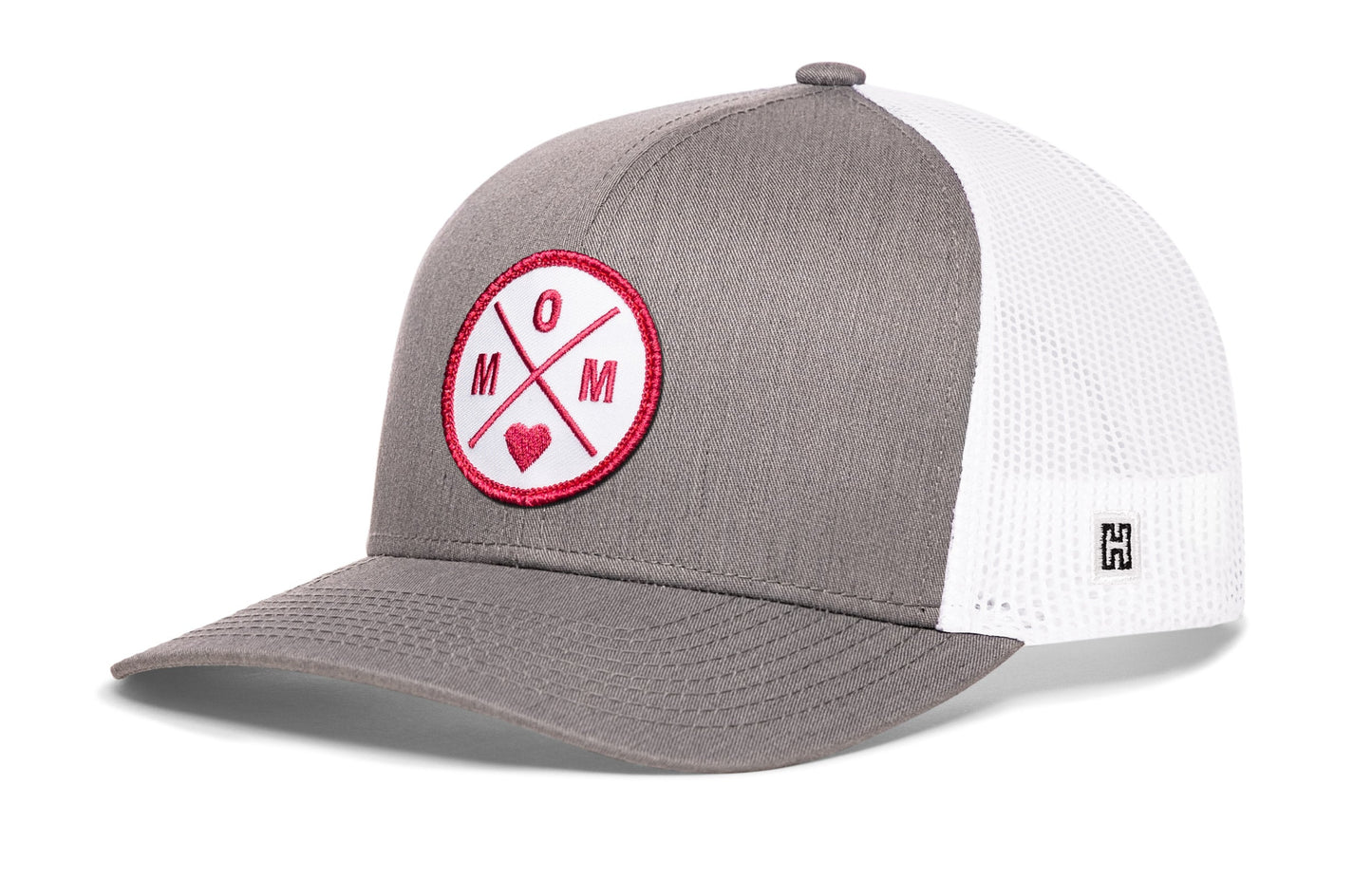 Mom Trucker Hat  |  Gray-White Snapback