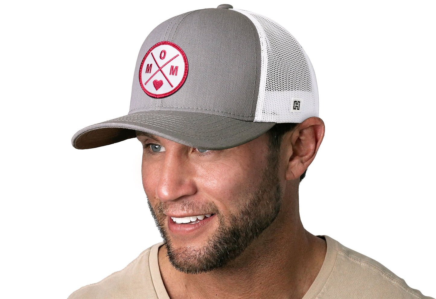 Mom Trucker Hat  |  Gray-White Snapback