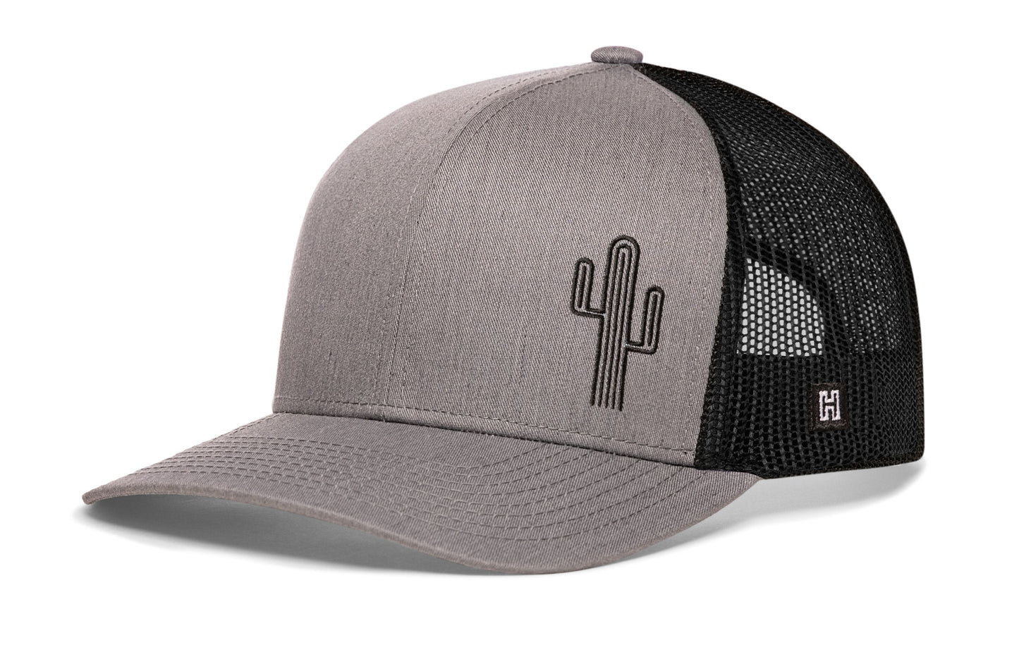 Cactus Trucker Hat  |  Gray-Black Cactus Snapback