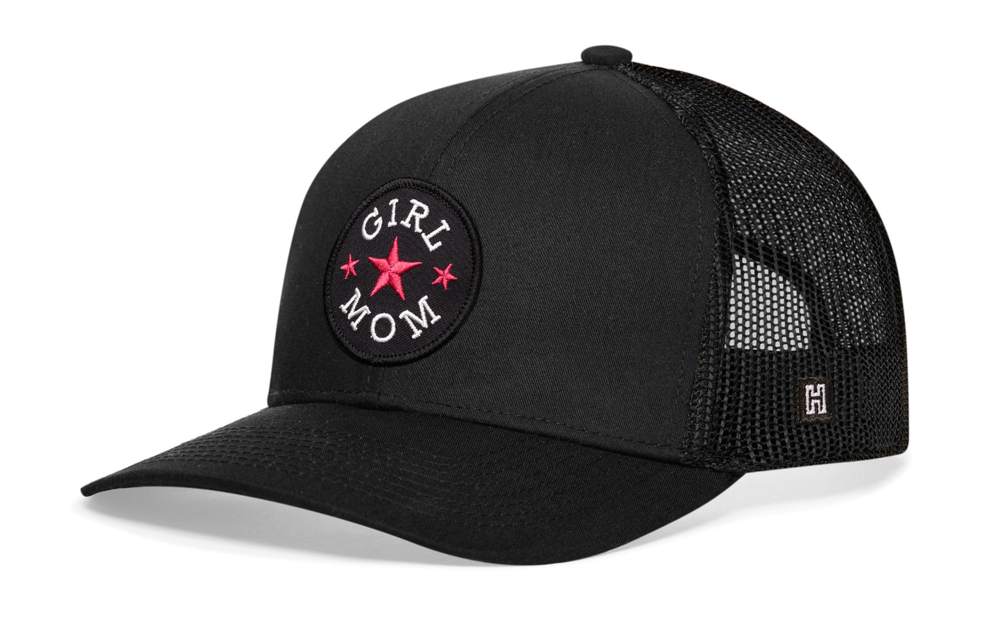 Girl Mom Trucker Hat  |  Black  Snapback