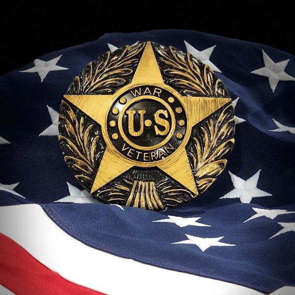 US War Veteran Grave Marker & Flag Holder with Aluminum Ground Spike | Made in USA